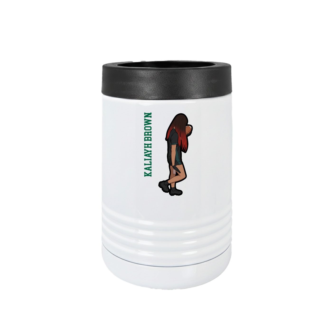 Beverage Holder — Name Vertical in White