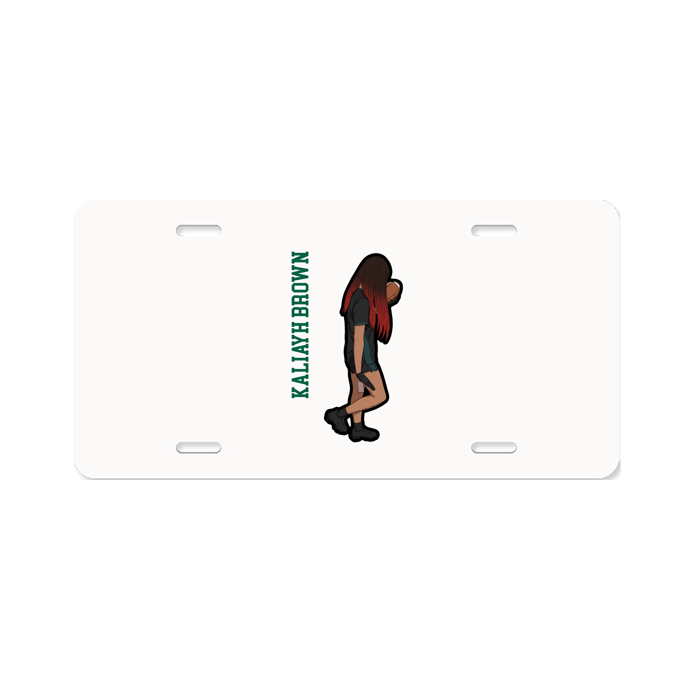 License Plate — Name Vertical in Classic