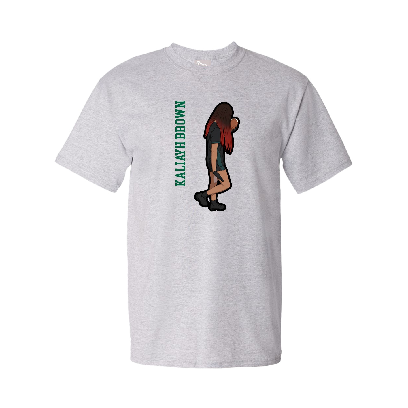 Tee — Name Vertical in Grey