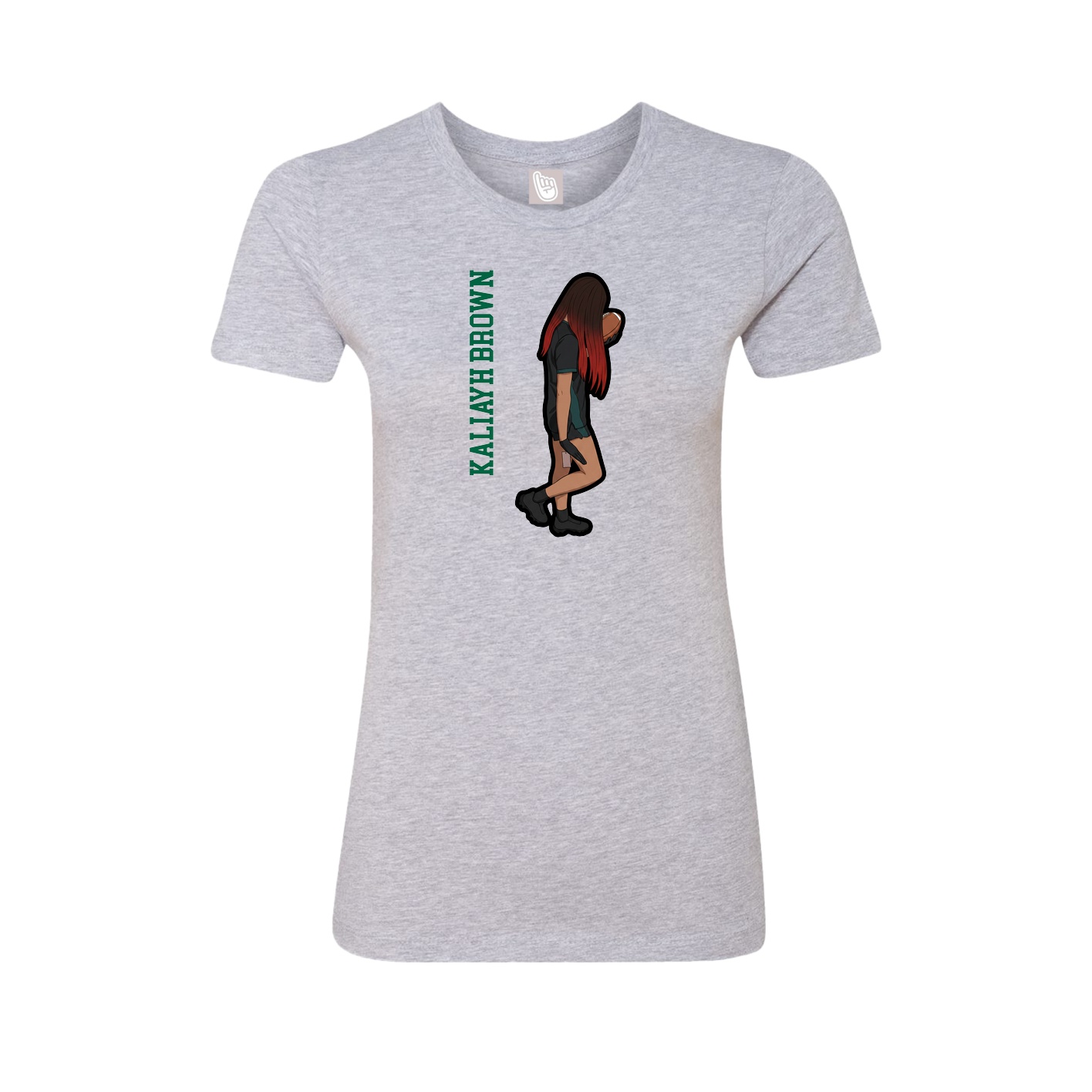 Womens Tee — Name Vertical in Grey