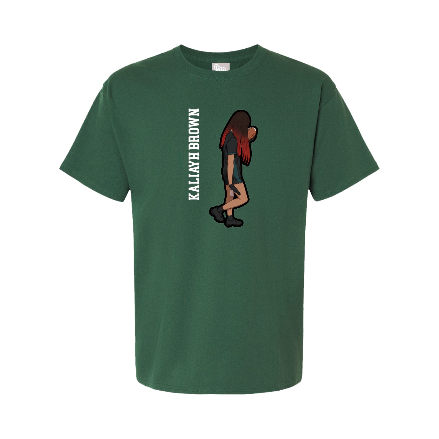 Youth Tee — Name Vertical in Green