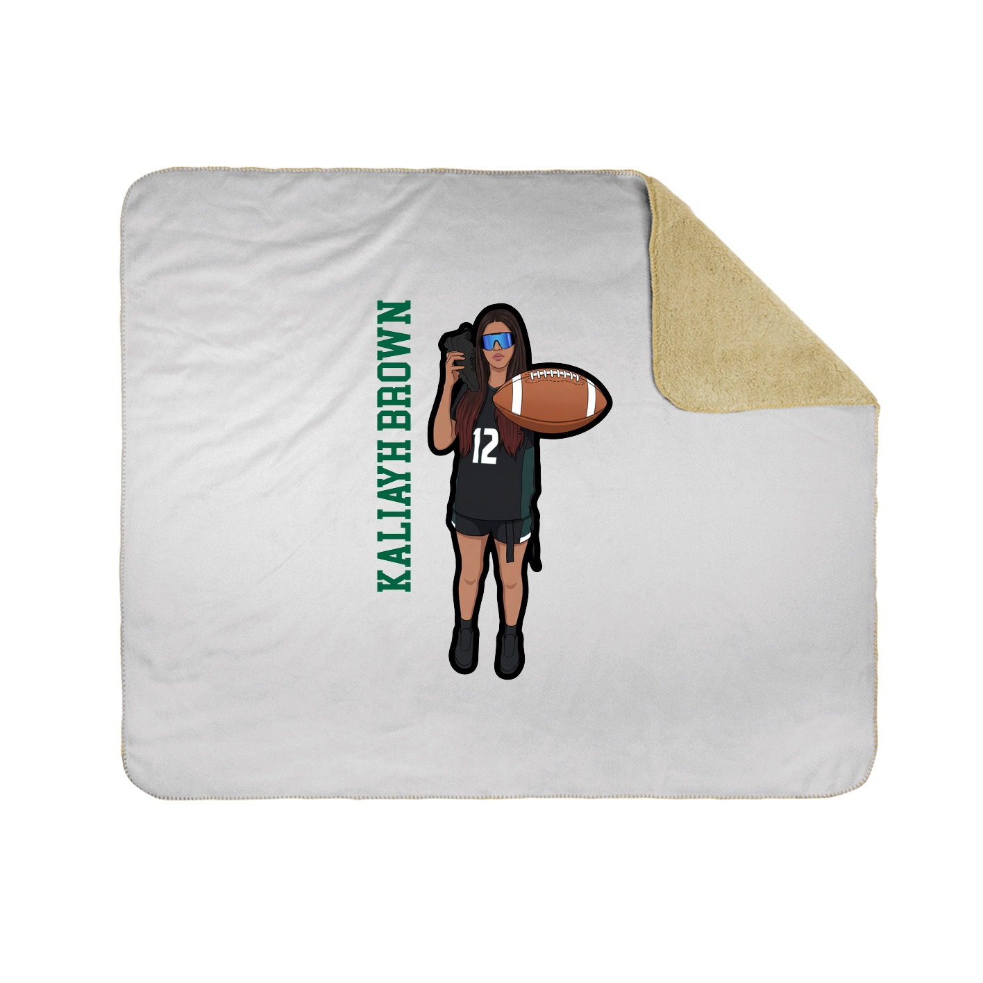 Throw Blanket — Name Vertical in White