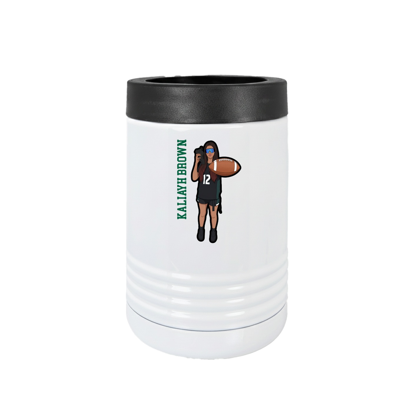 Beverage Holder — Name Vertical in White