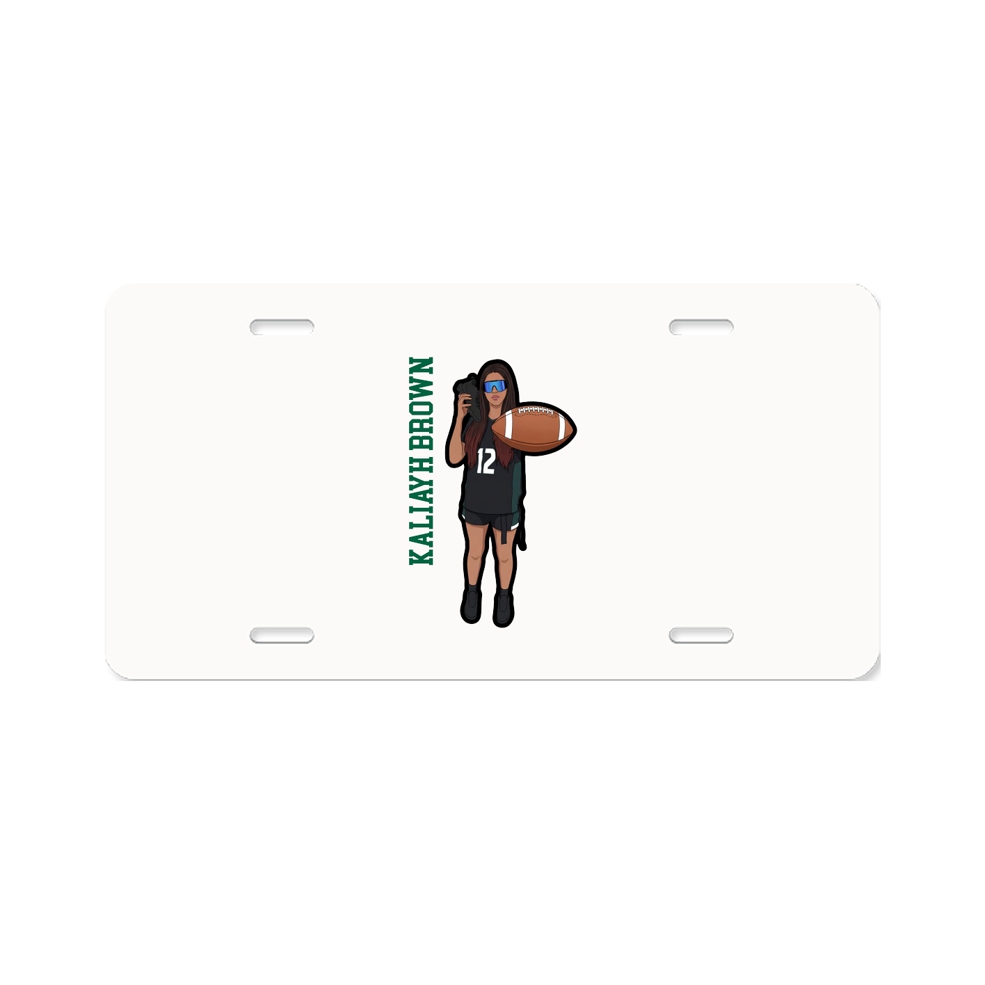 License Plate — Name Vertical in Classic