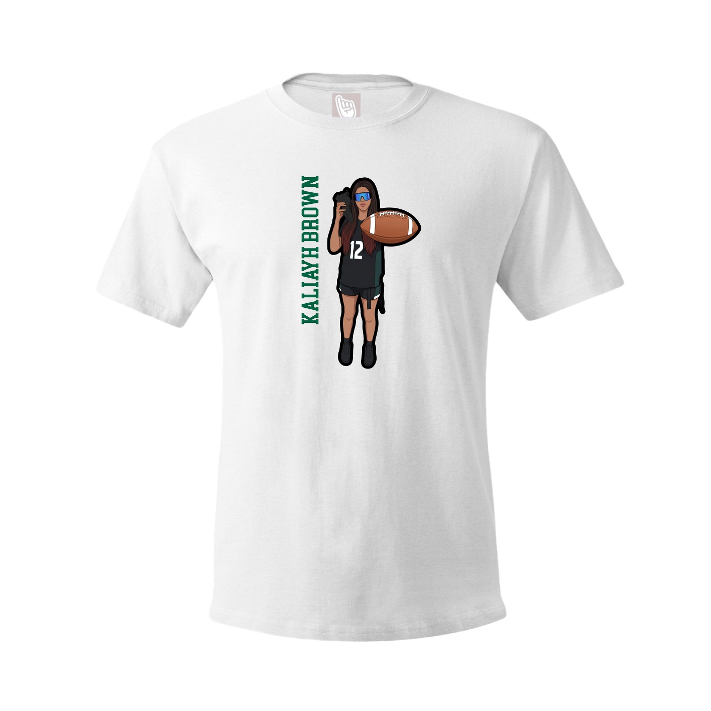 Tee — Name Vertical in White