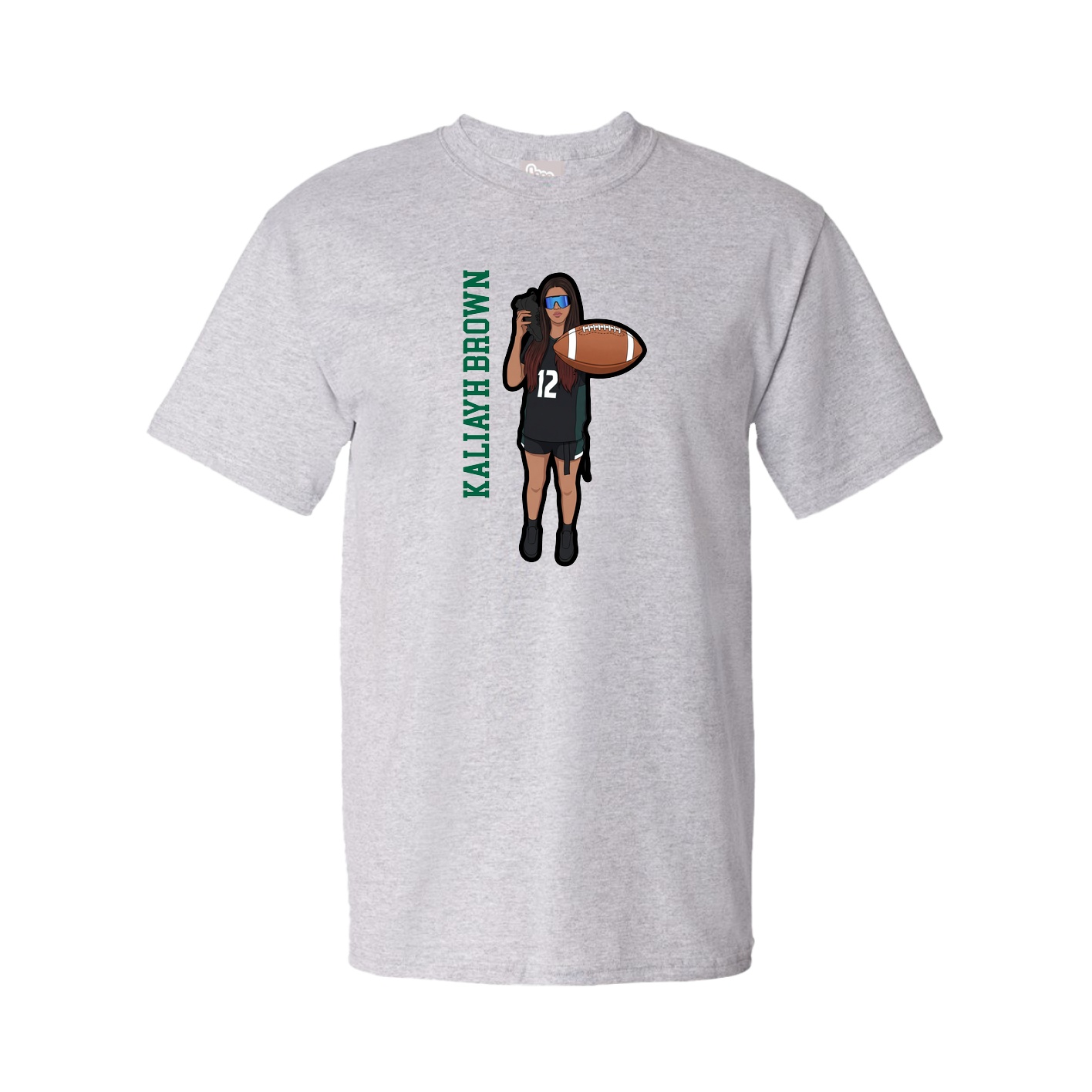 Youth Tee — Name Vertical in Grey
