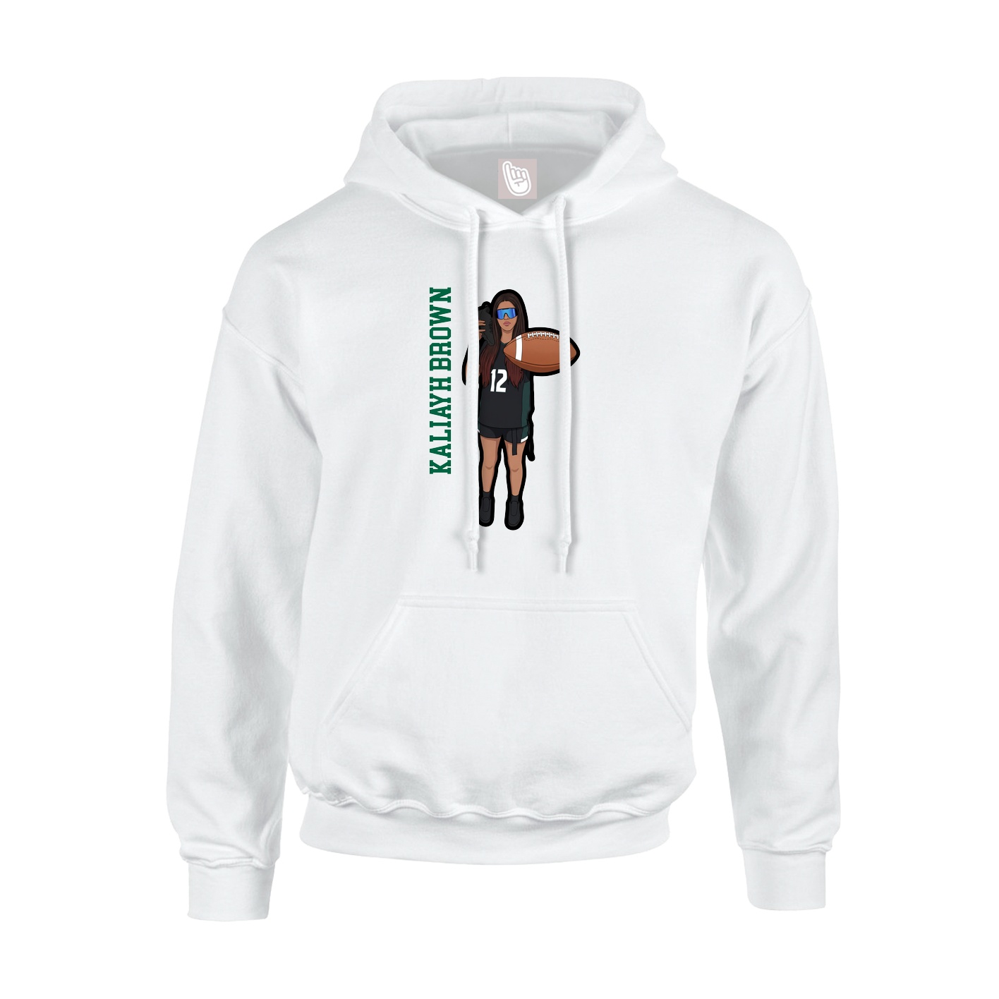 Hoodie — Name Vertical in White