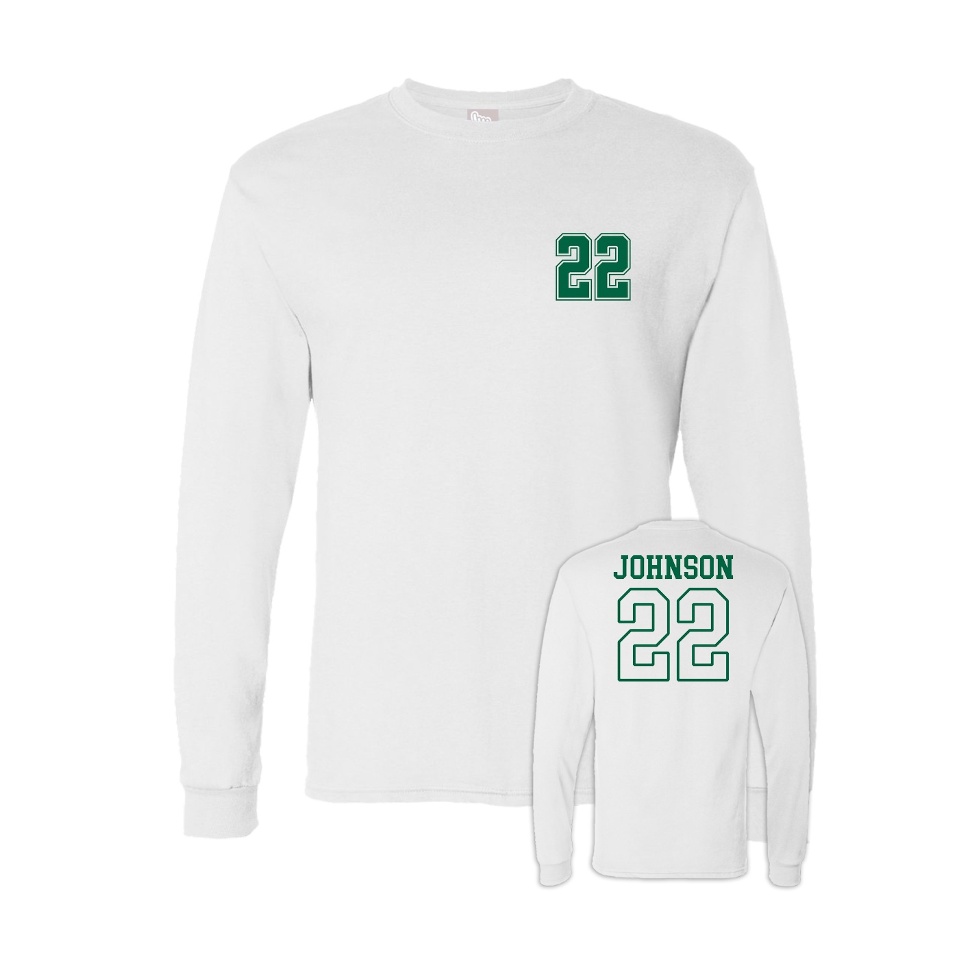 Long Sleeve Tee — Chest Back in White