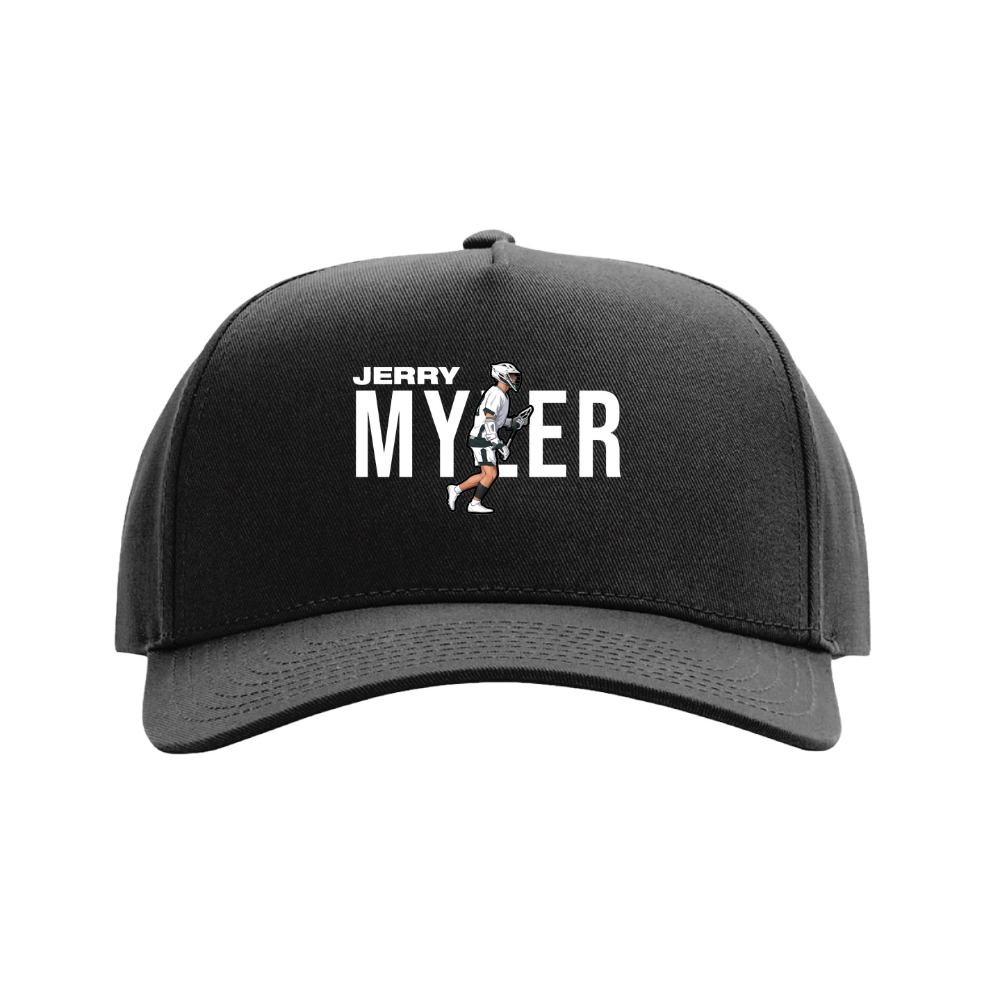Full Fabric Five-Panel Champ Cap — Player Name in Black