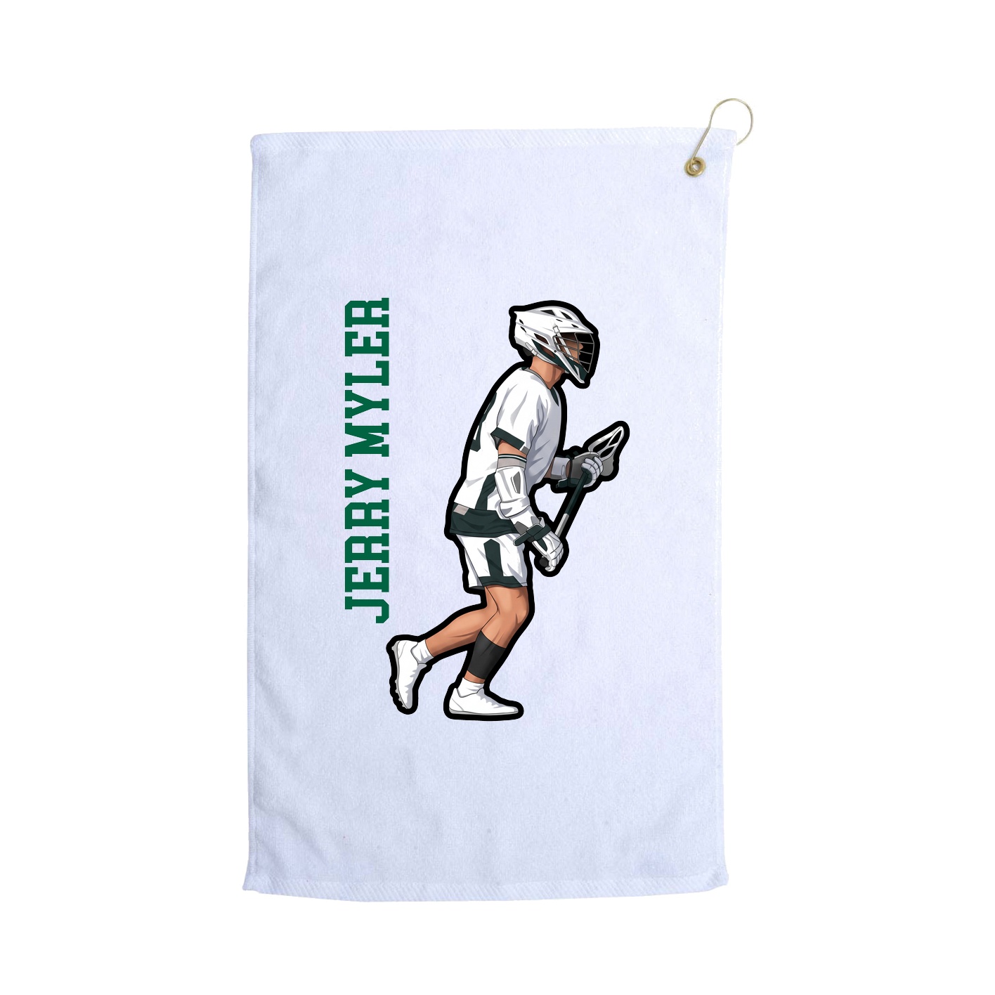 Golf Towel — Name Vertical in White