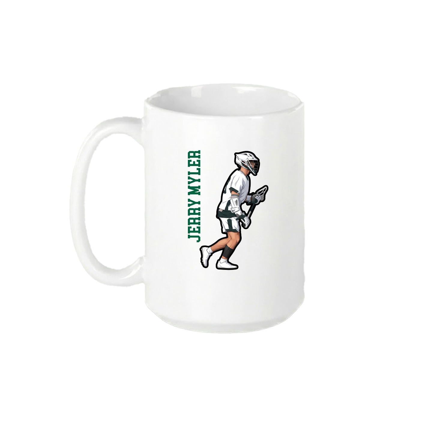 15oz Coffee Mug — Name Vertical in White