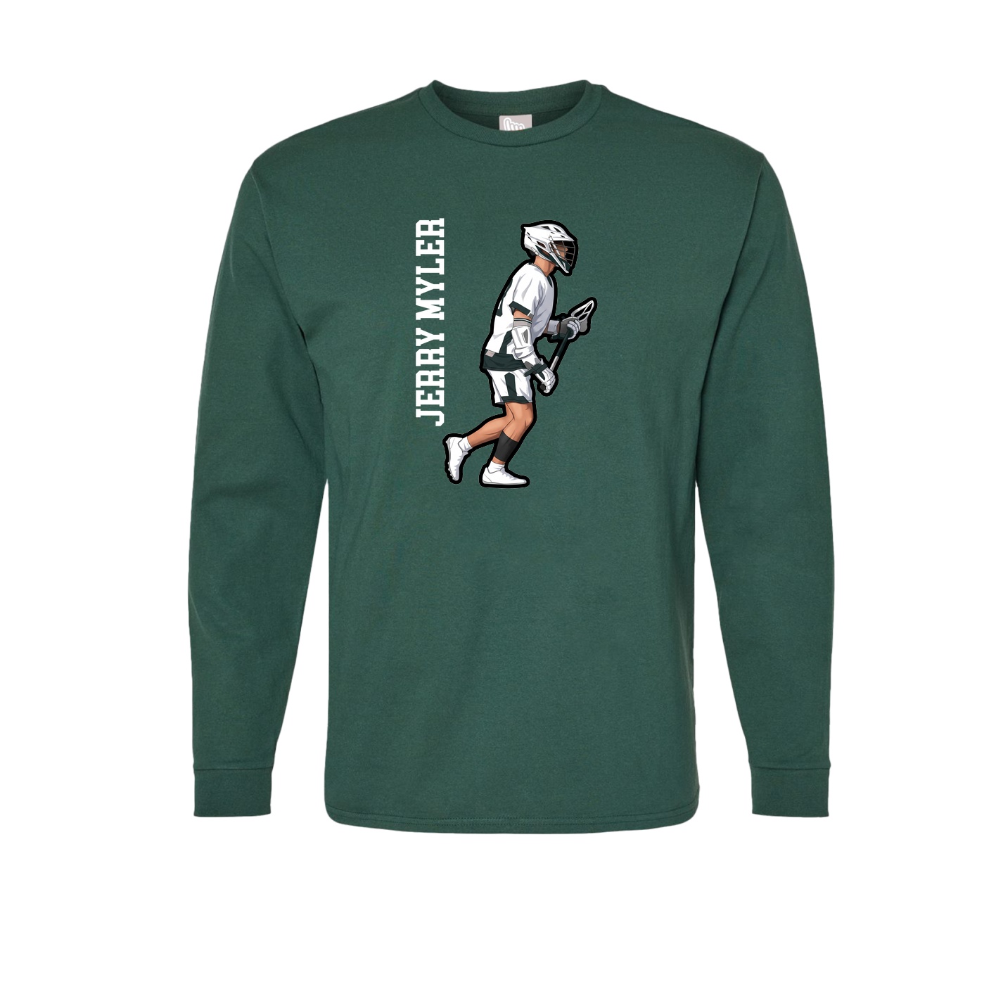 Long Sleeve Tee — Name Vertical in Green