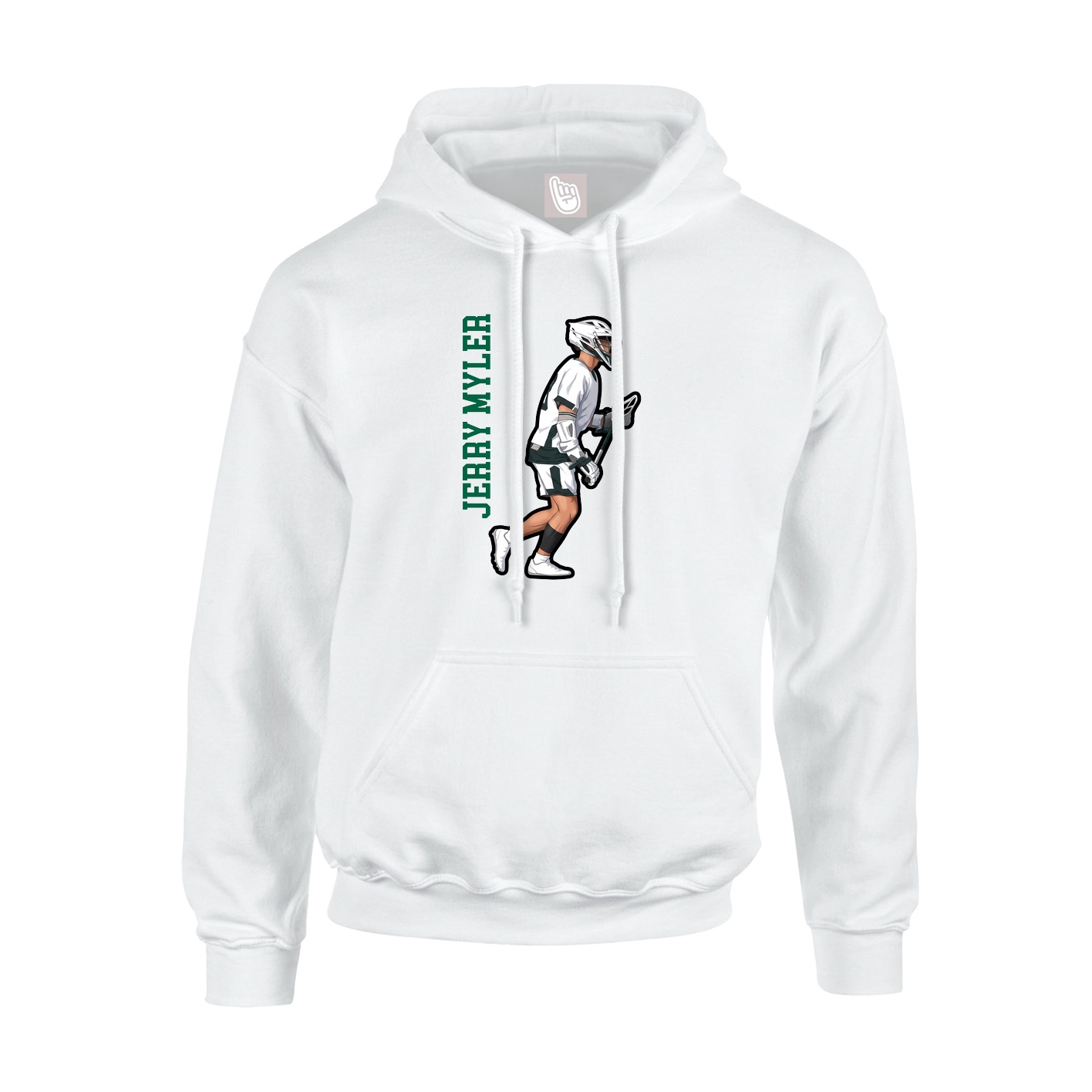 Hoodie — Name Vertical in White