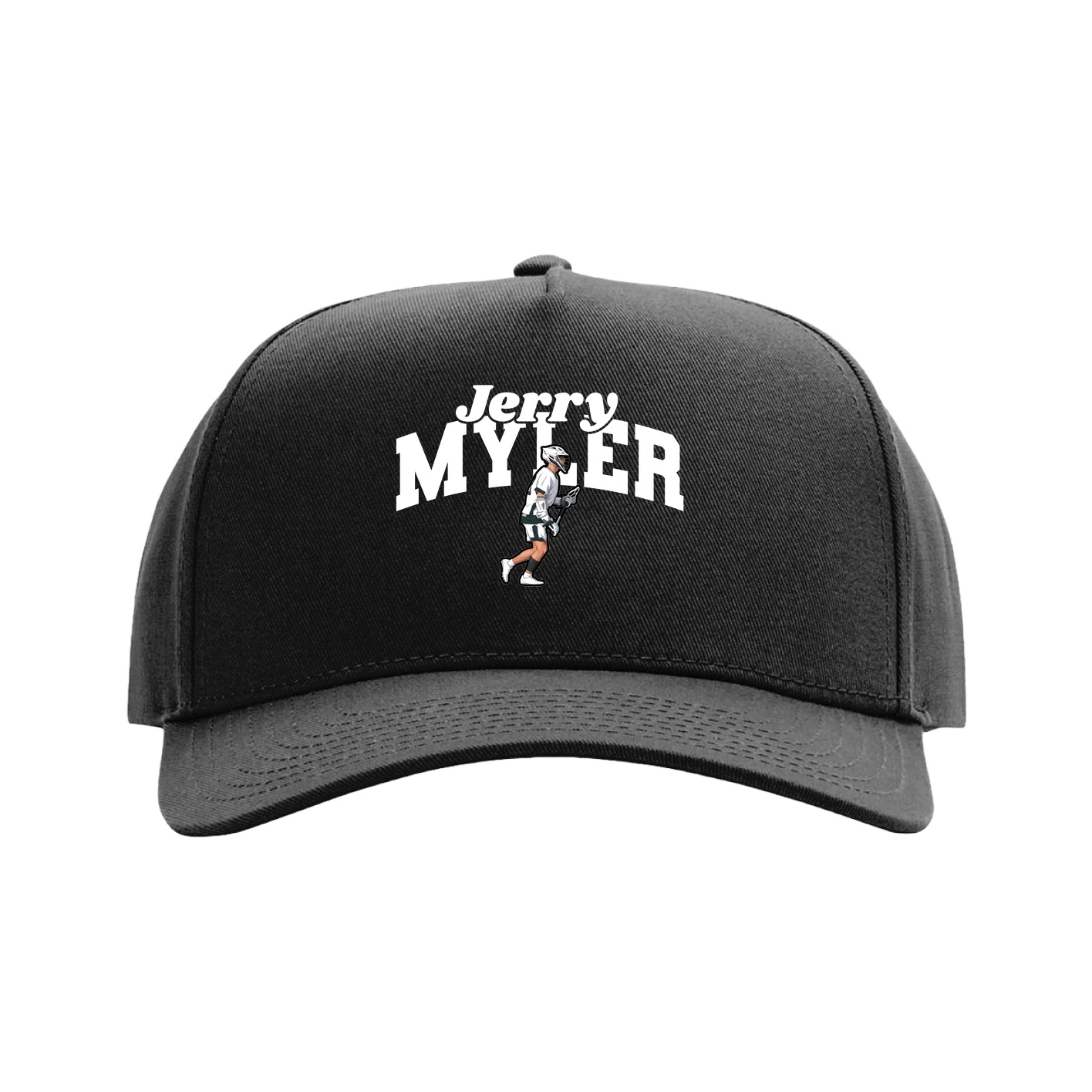 Full Fabric Five-Panel Champ Cap — Signature Arch in Black