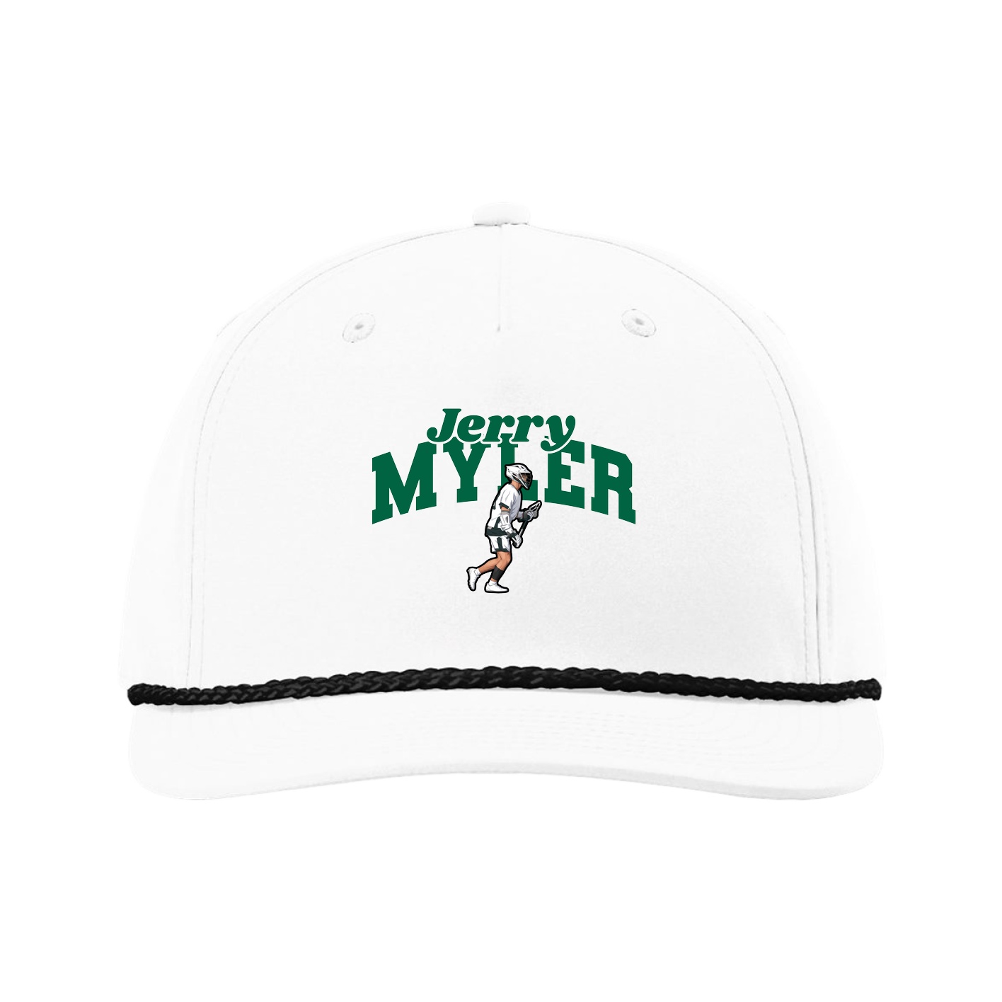 Five-Panel Classic Rope Cap — Signature Arch in White
