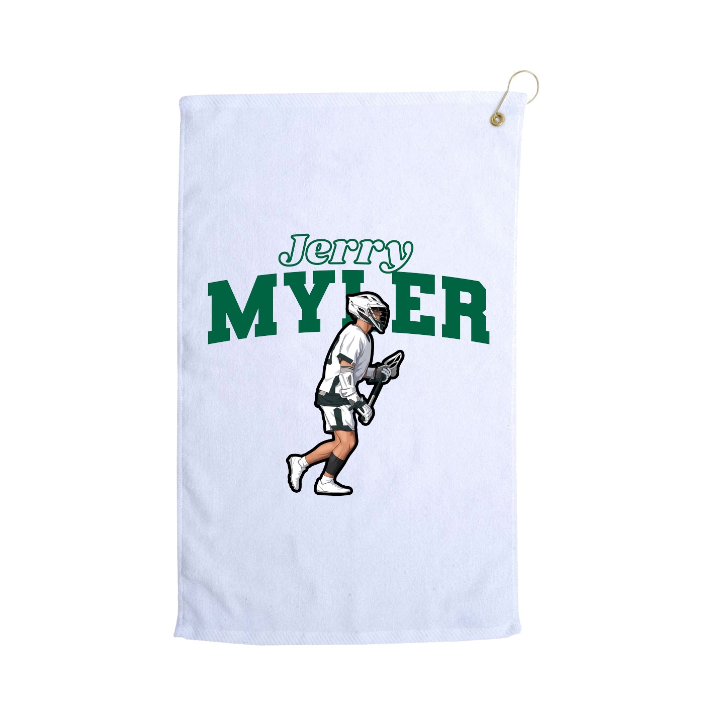 Golf Towel — Name Arch in White