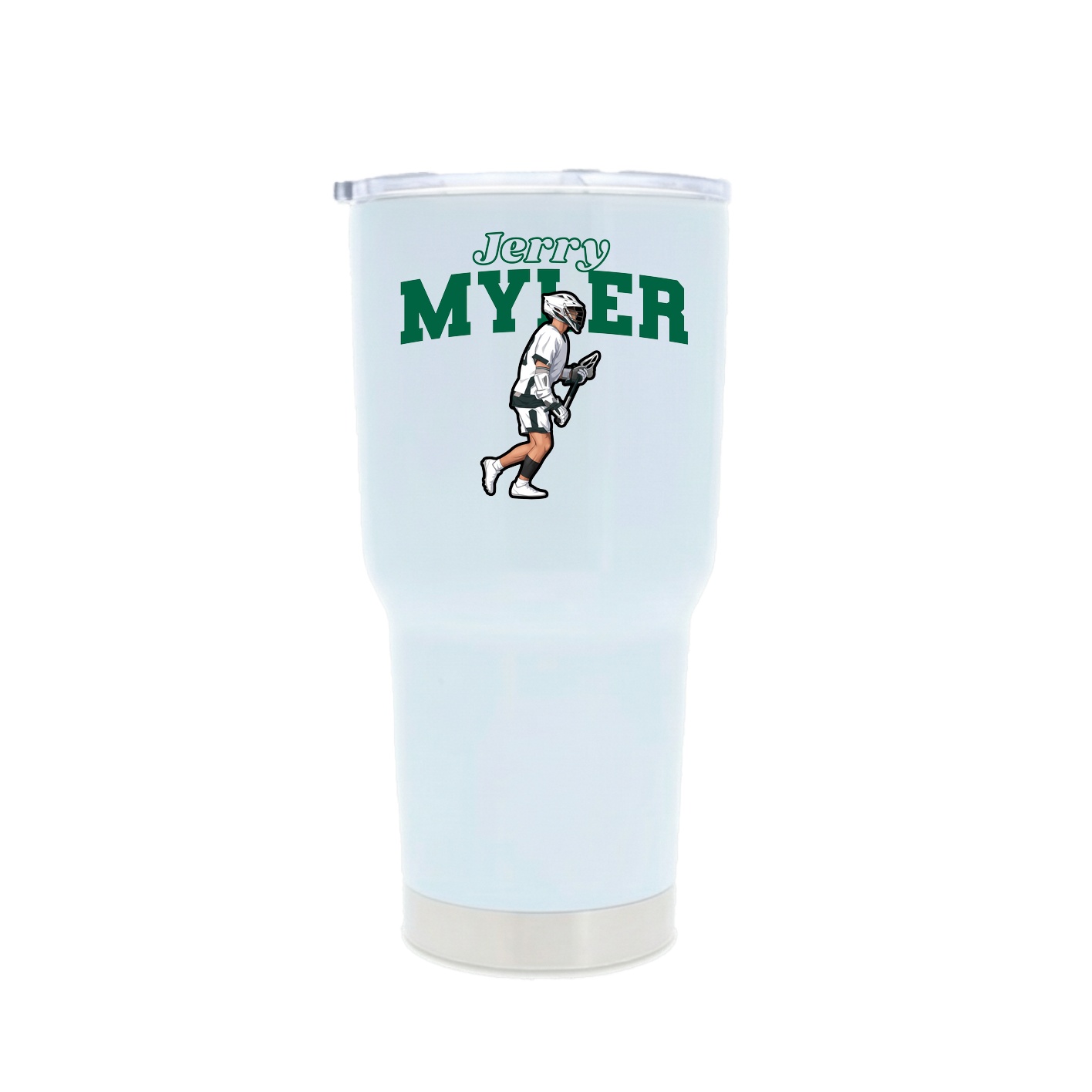 30oz Stainless Steel Tumbler — Name Arch in White