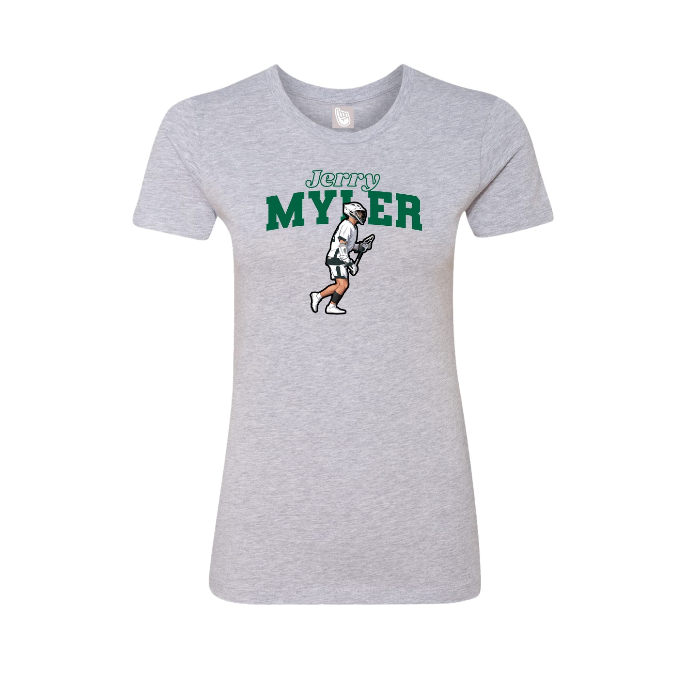 Fitted Women's Tee — Name Arch in Grey