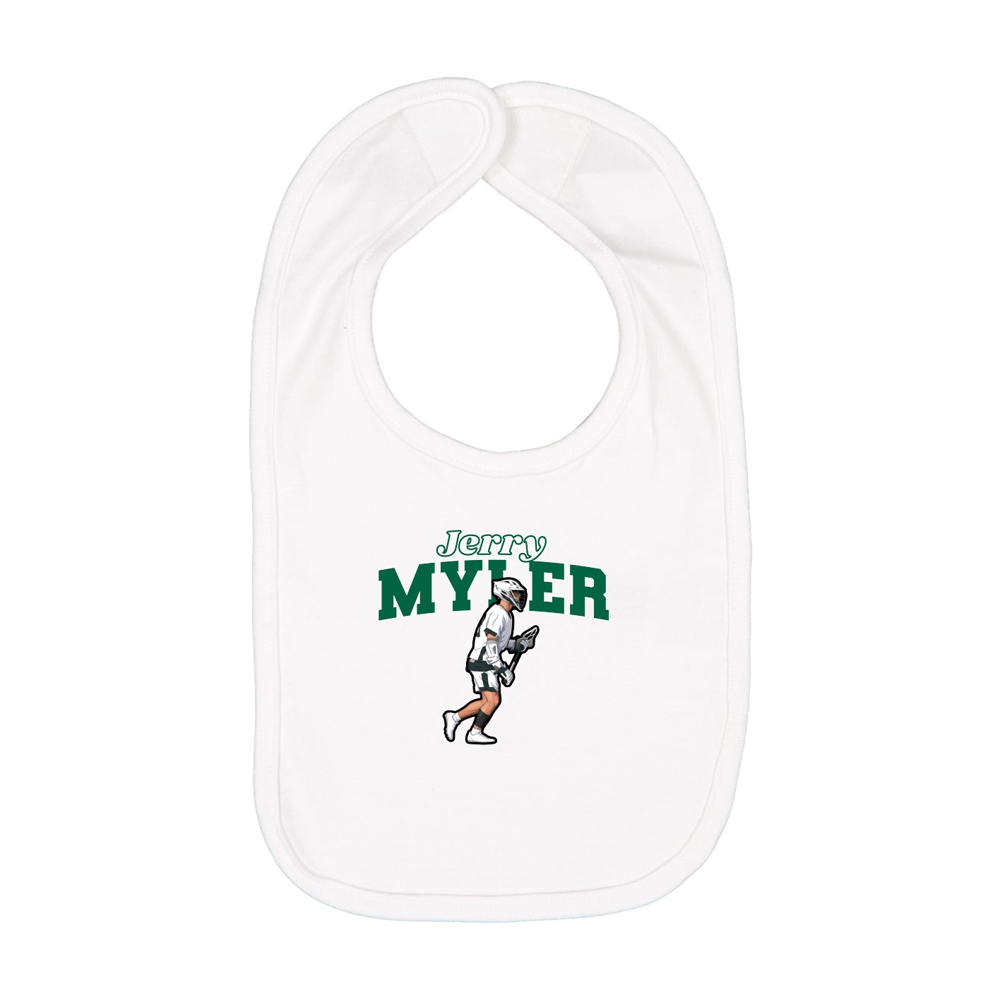 Infant Bib — Name Arch in White