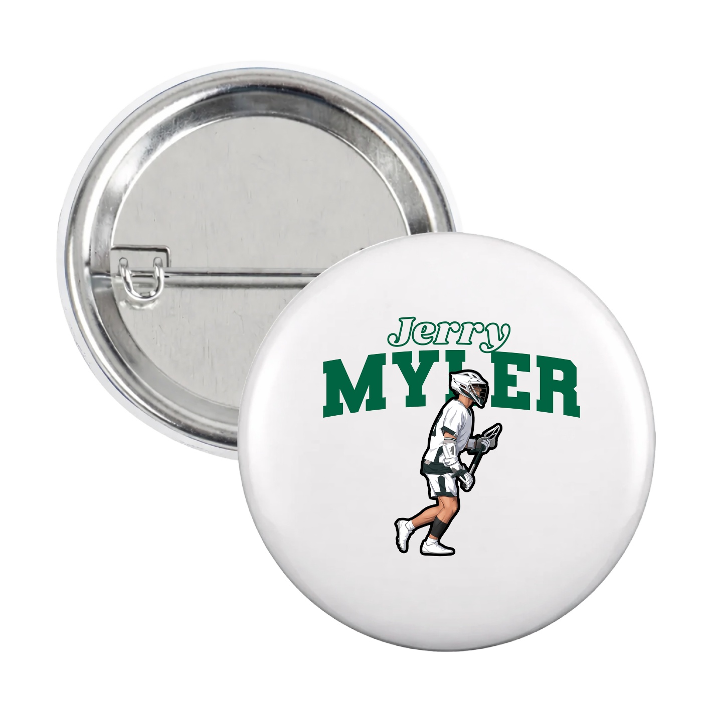 Game Day Button — Name Arch in White