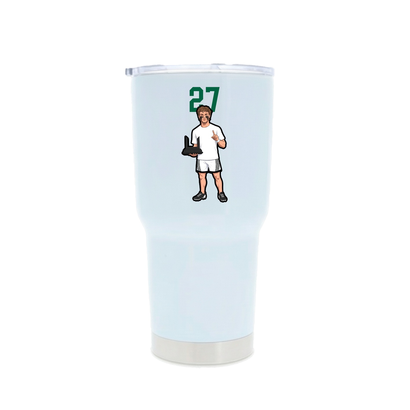 30oz Stainless Steel Tumbler — Number Top in White
