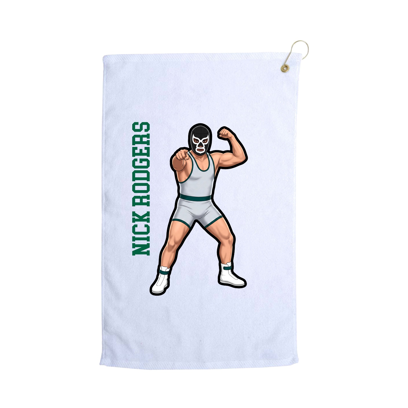 Golf Towel — Name Vertical in White