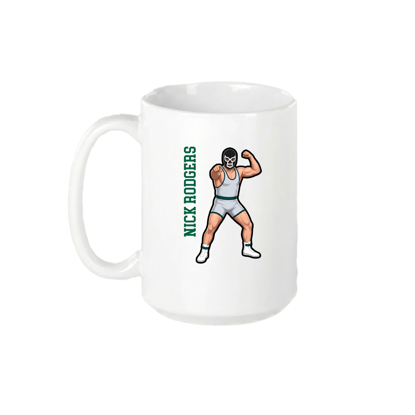 15oz Coffee Mug — Name Vertical in White