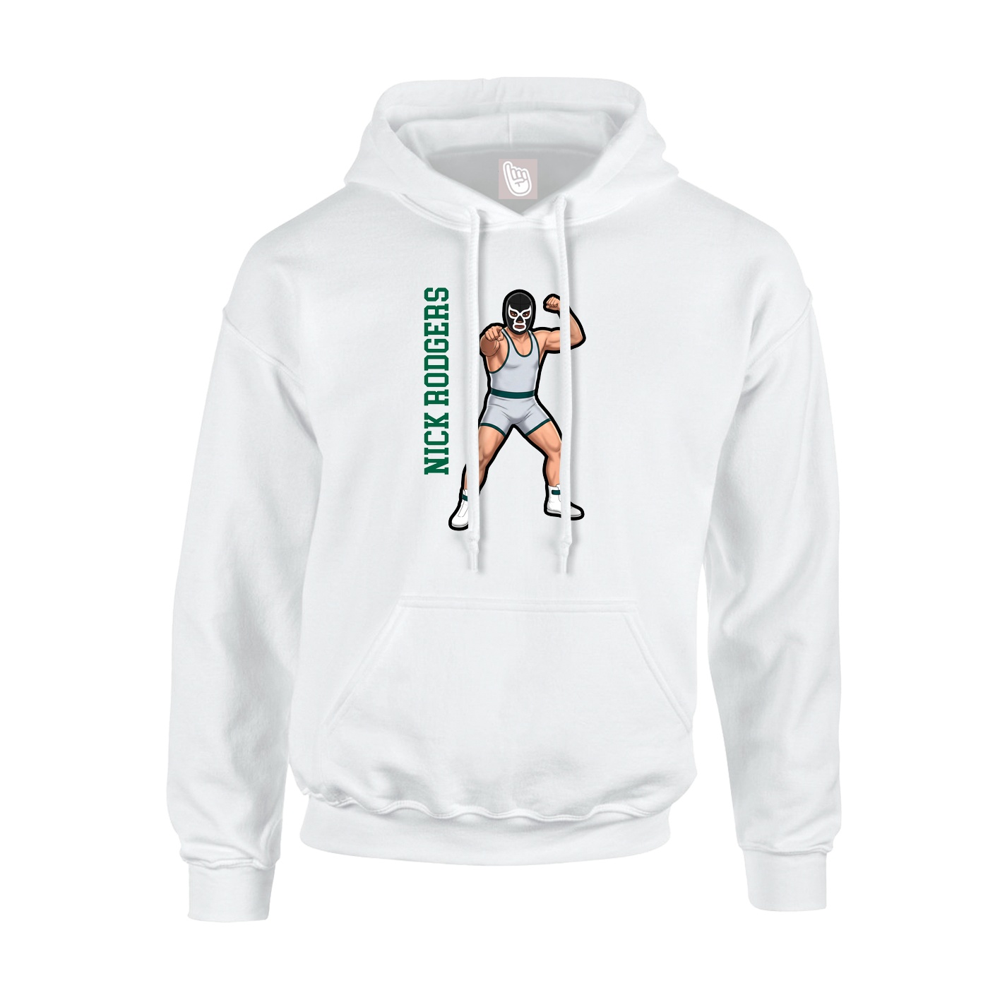 Hoodie — Name Vertical in White