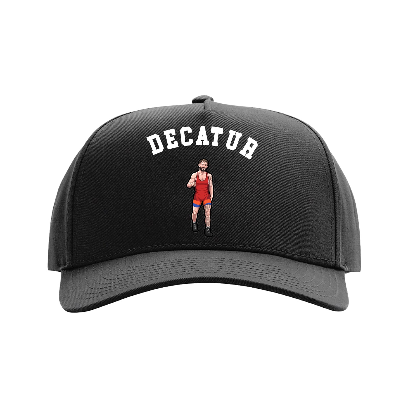 Full Fabric Five-Panel Champ Cap — Shirsey Arch in Black