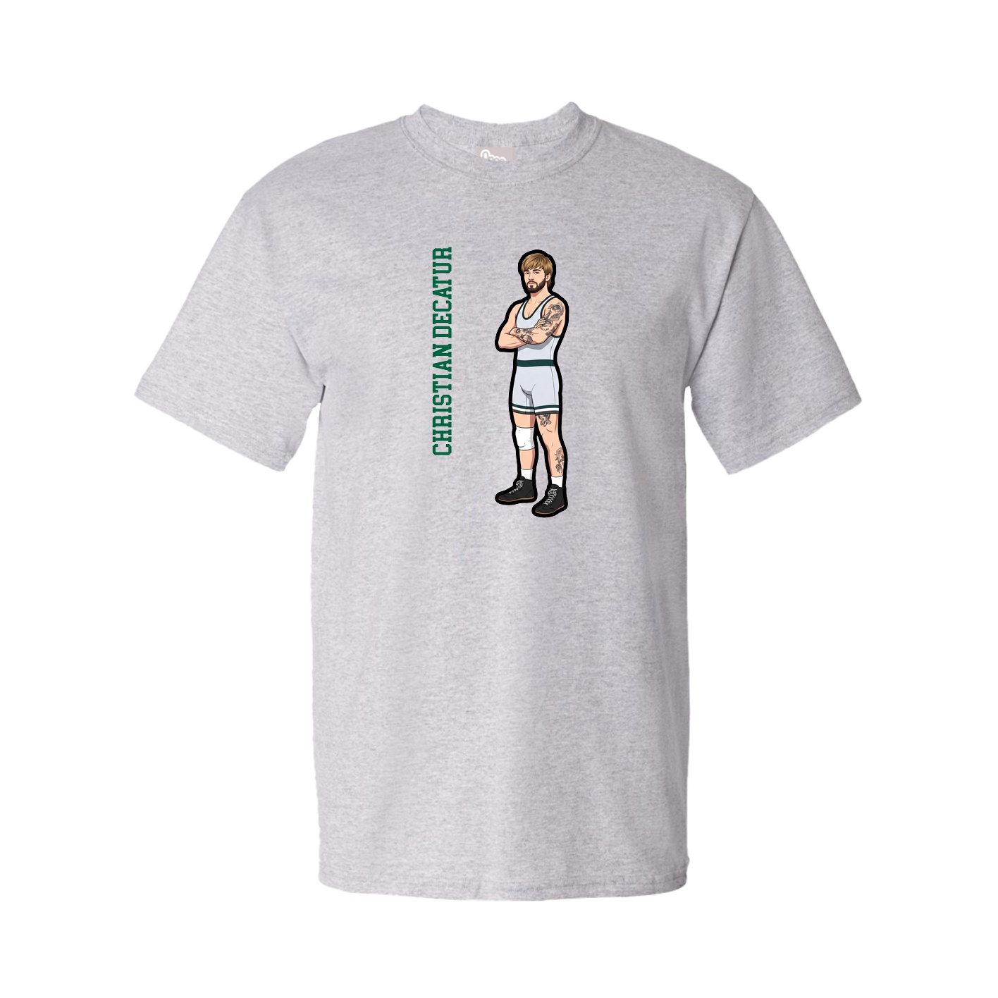 Tee — Name Vertical in Grey