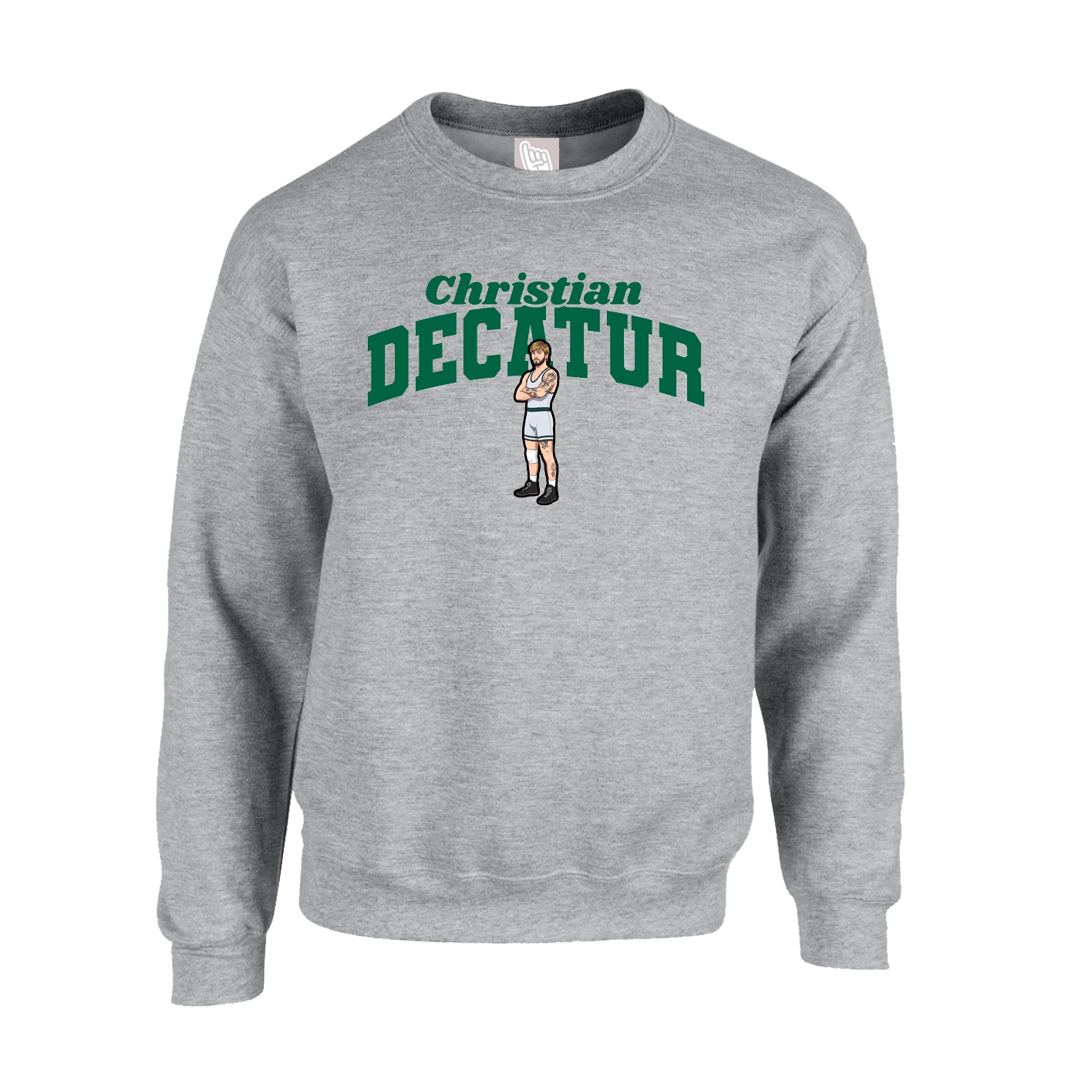 Fleece Crew — Signature Arch in Grey