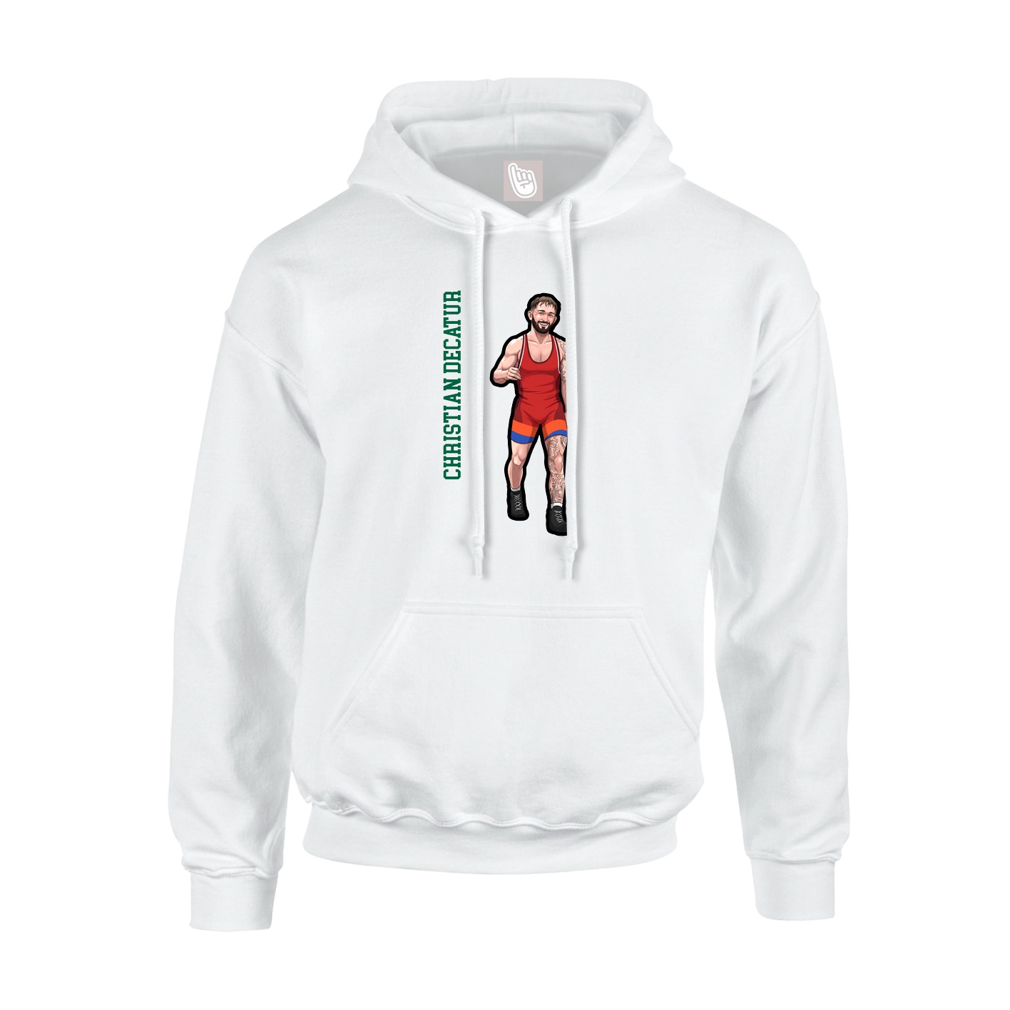 Hoodie — Name Vertical in White