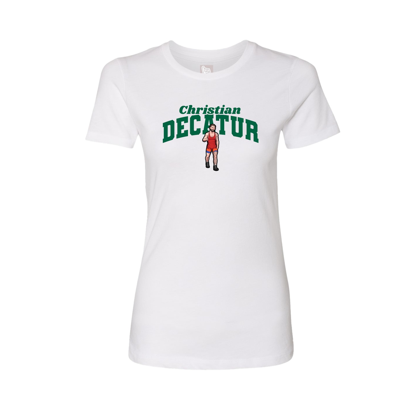 Fitted Women's Tee — Signature Arch in White