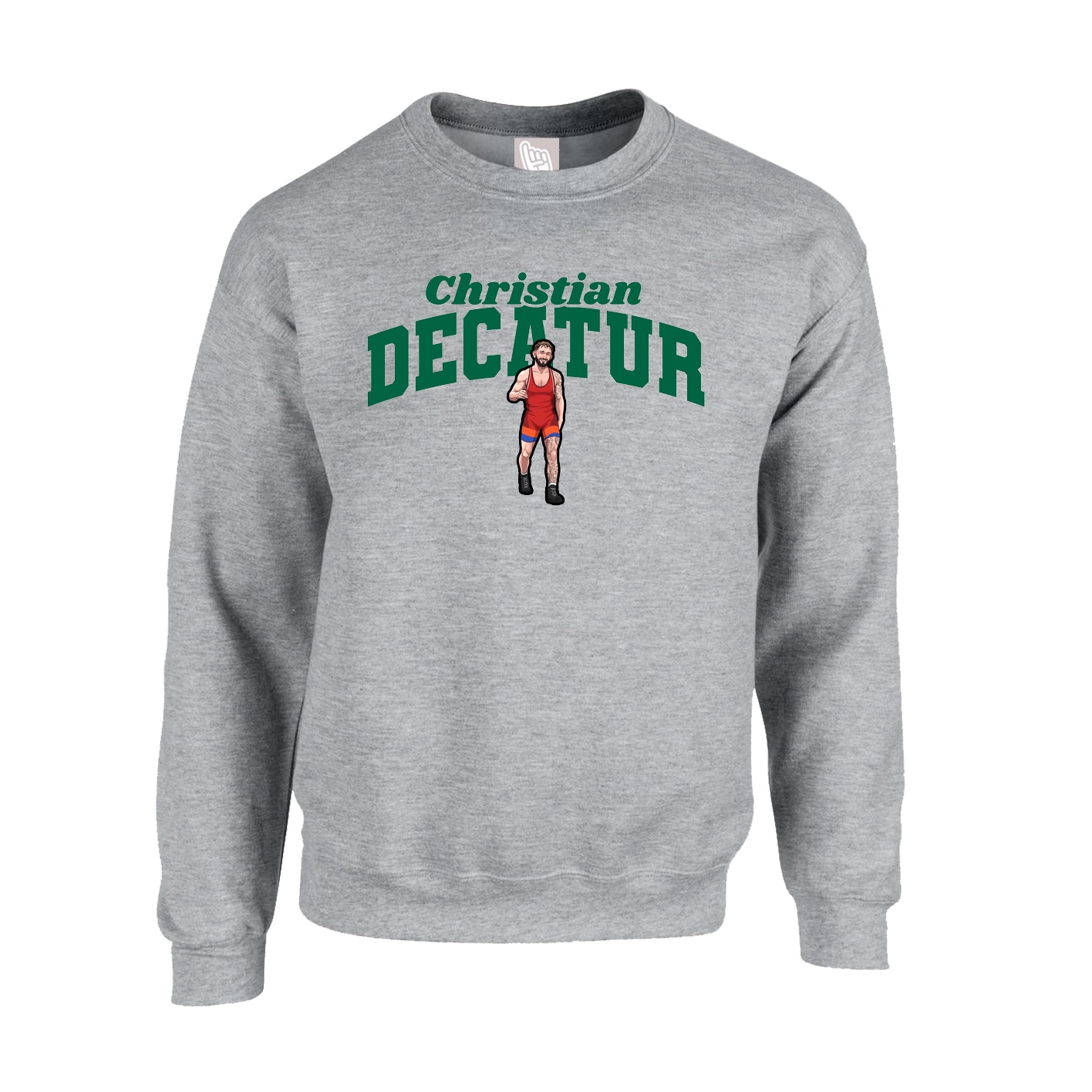 Fleece Crew — Signature Arch in Grey
