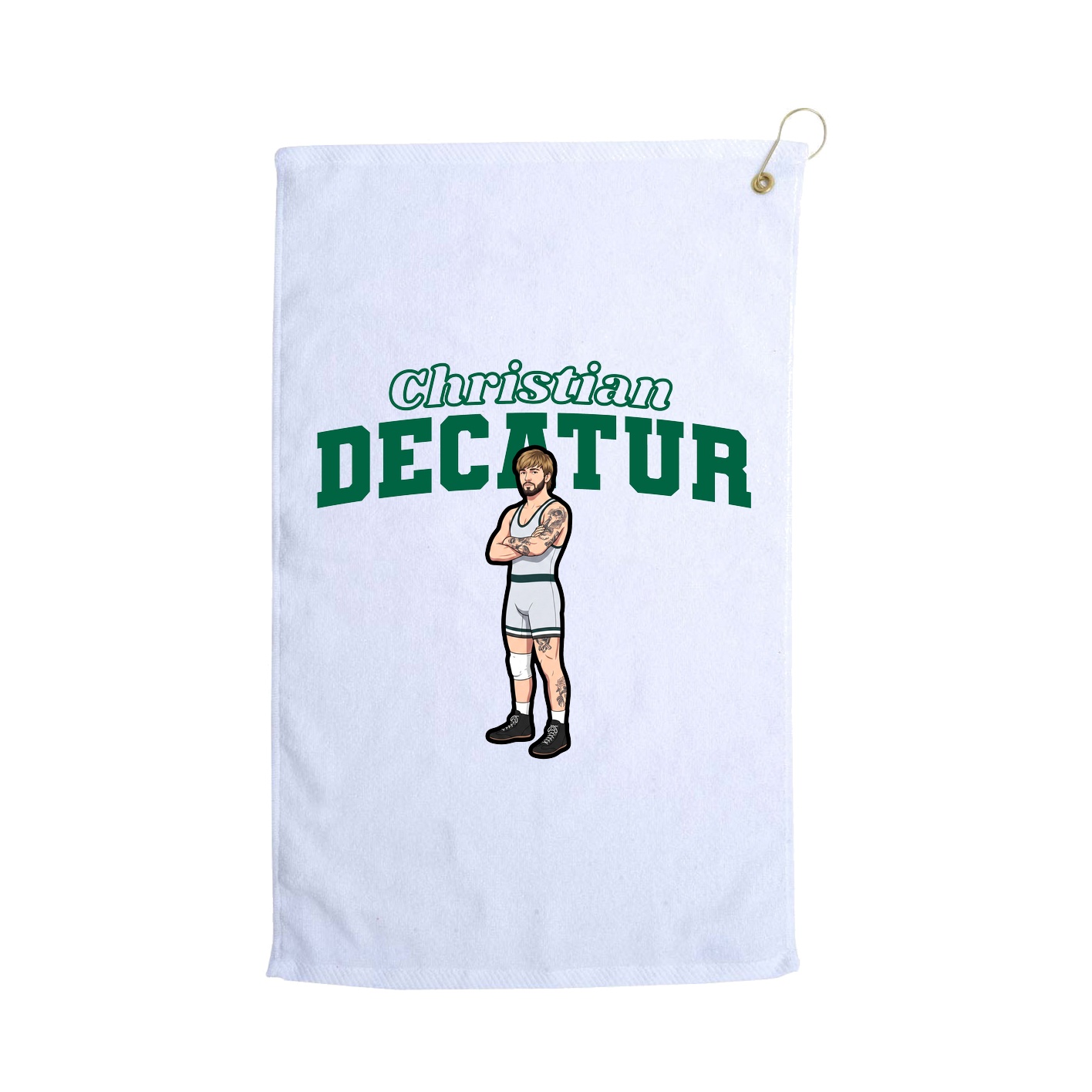 Golf Towel — Name Arch in White