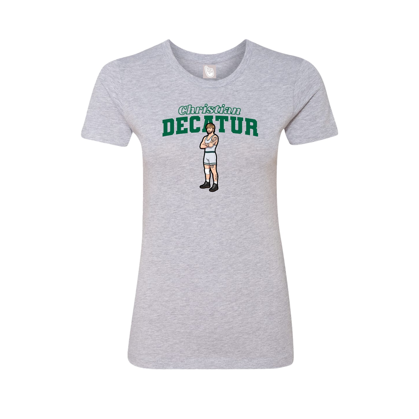 Fitted Women's Tee — Name Arch in Grey