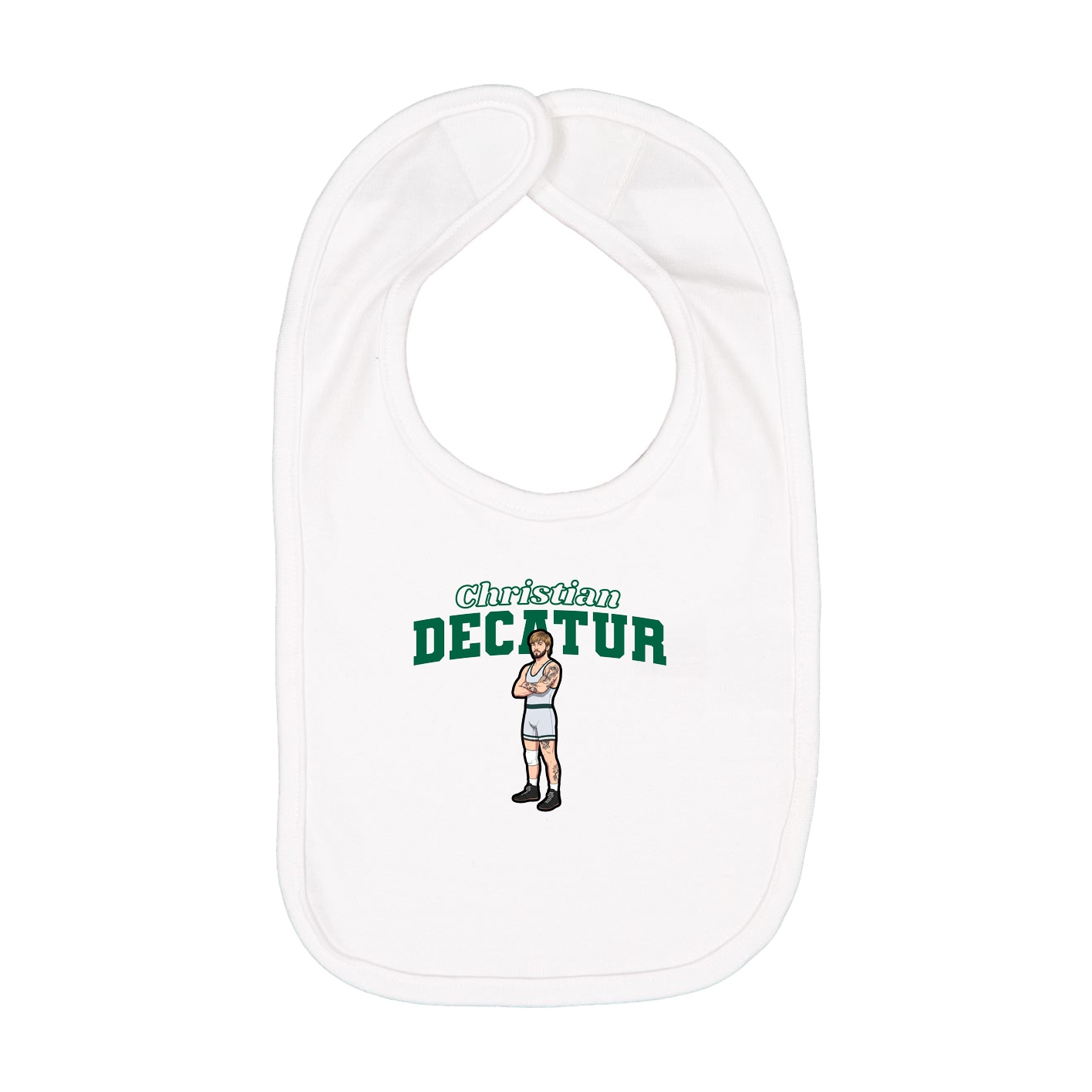Infant Bib — Name Arch in White