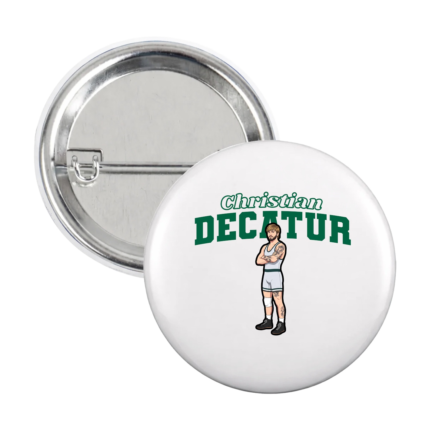 Game Day Button — Name Arch in White