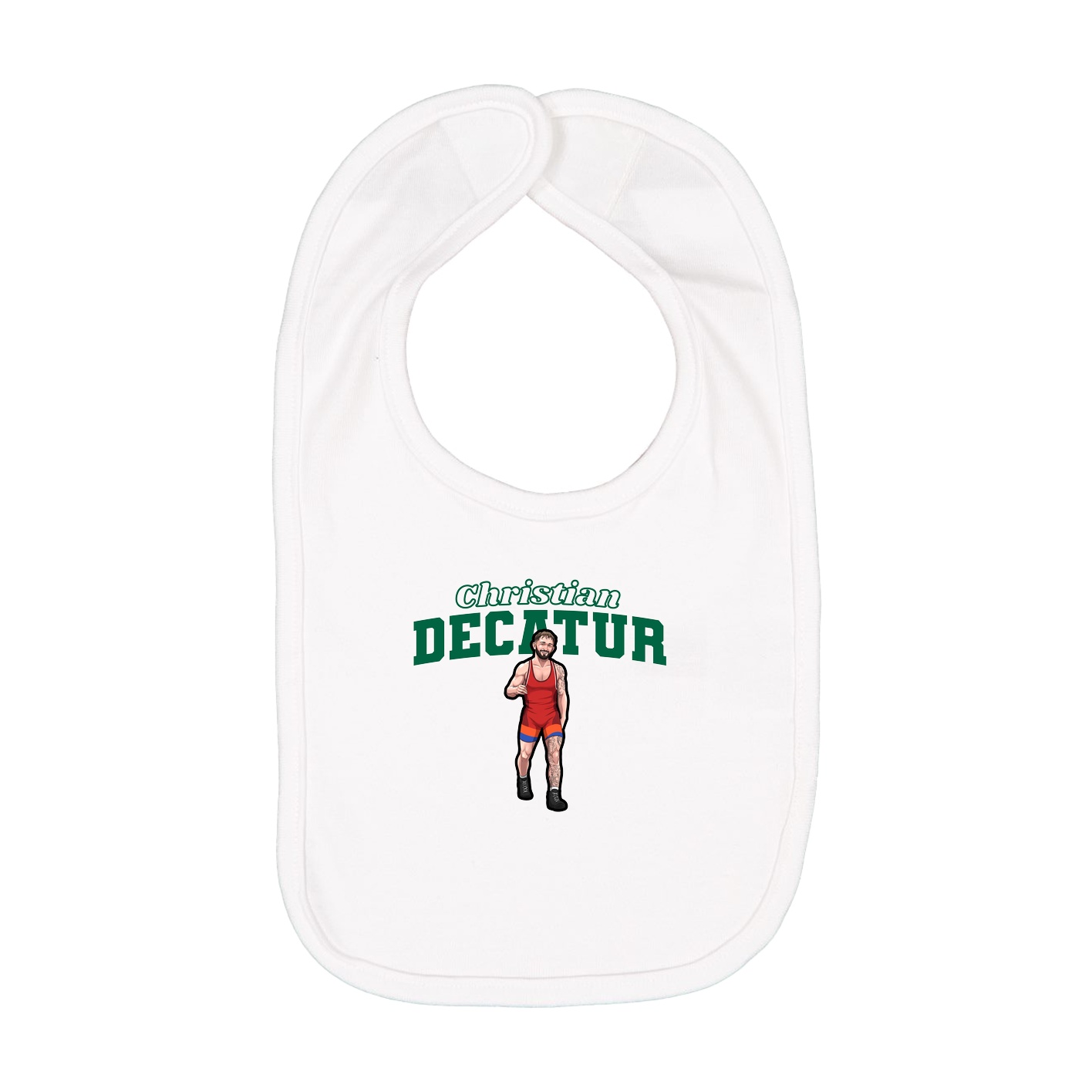 Infant Bib — Name Arch in White