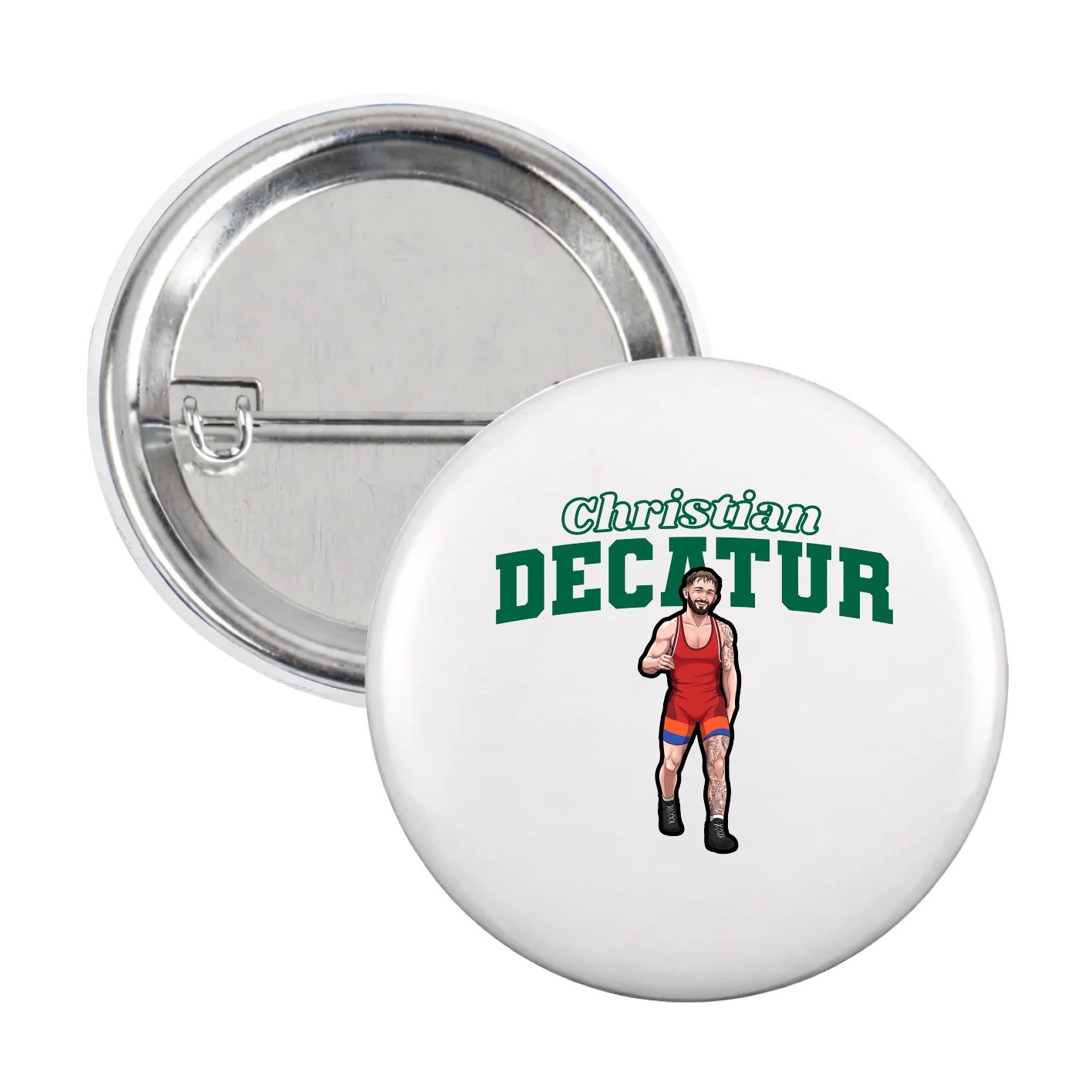 Game Day Button — Name Arch in White