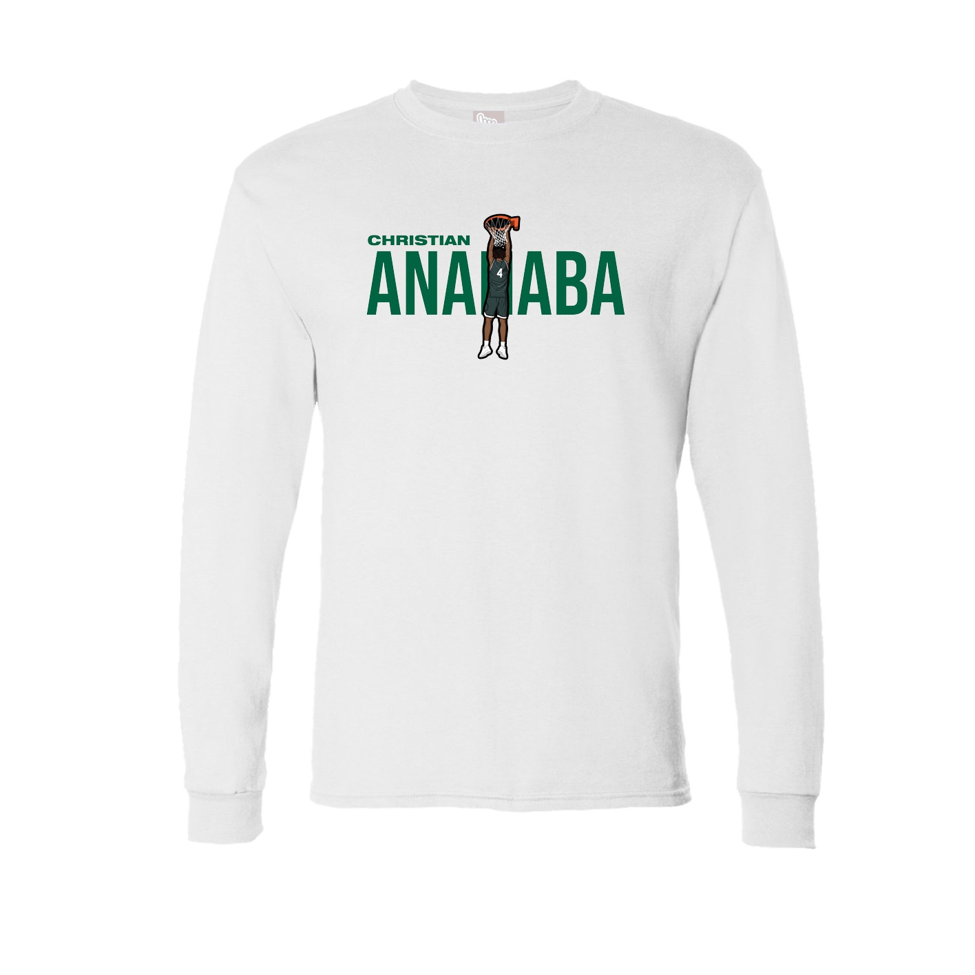 Long Sleeve Tee — Player Name in White