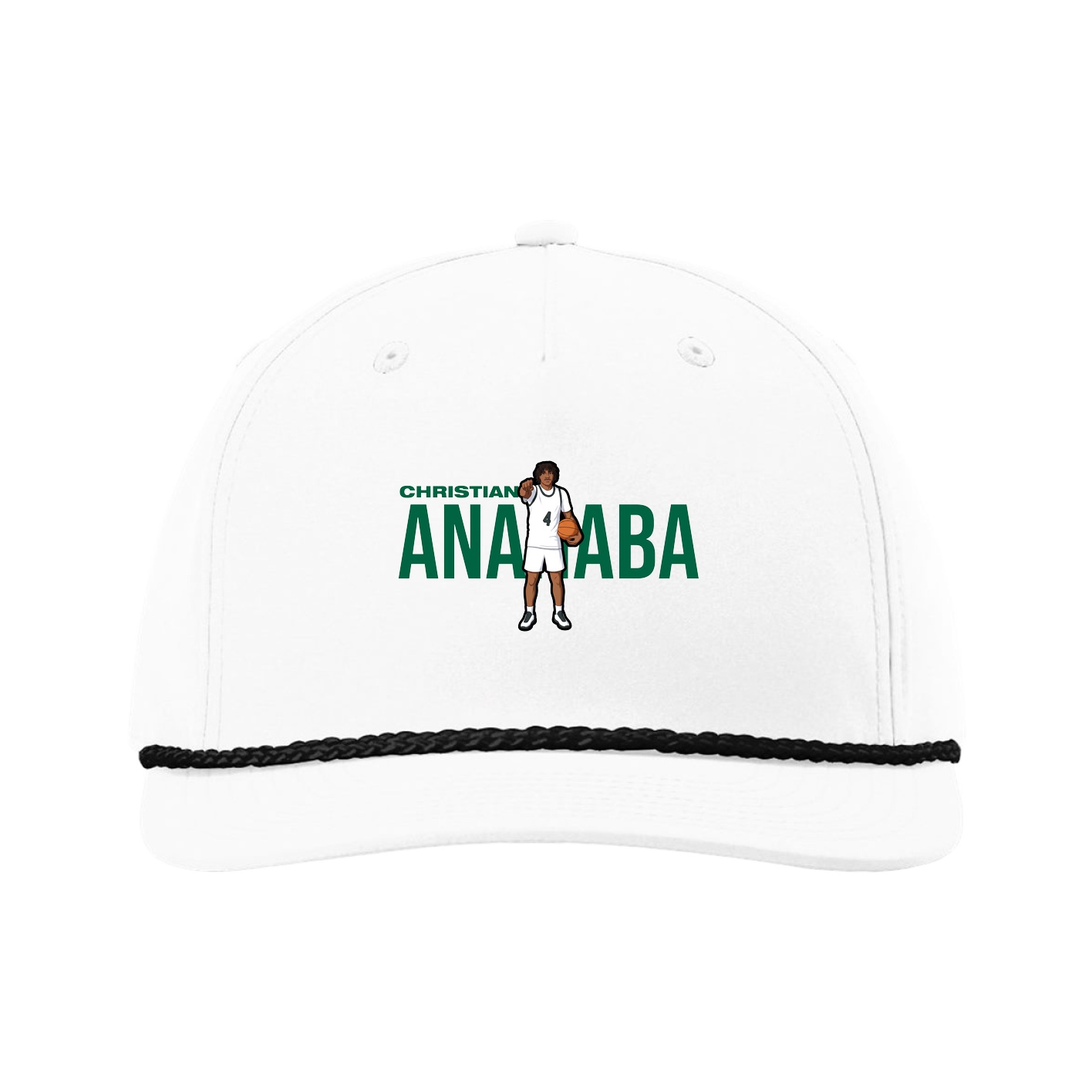Five-Panel Classic Rope Cap — Player Name in White