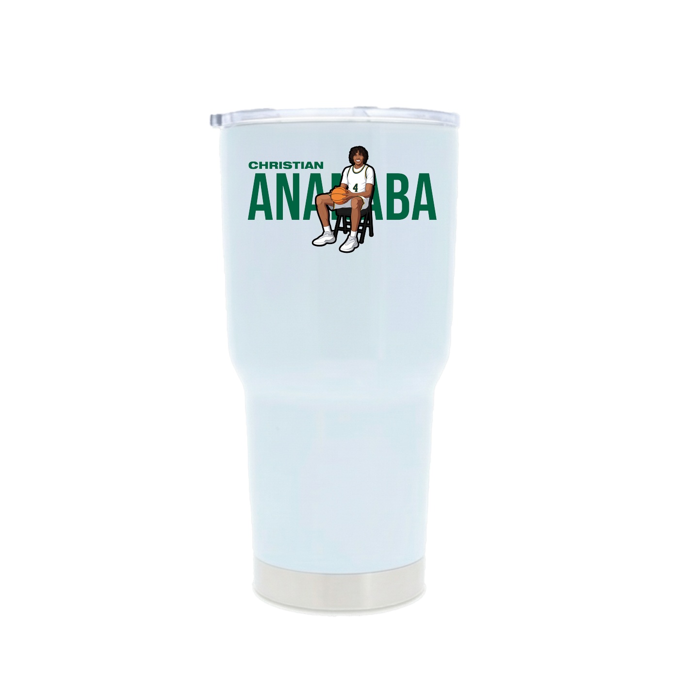 30oz Stainless Steel Tumbler — Player Name in White