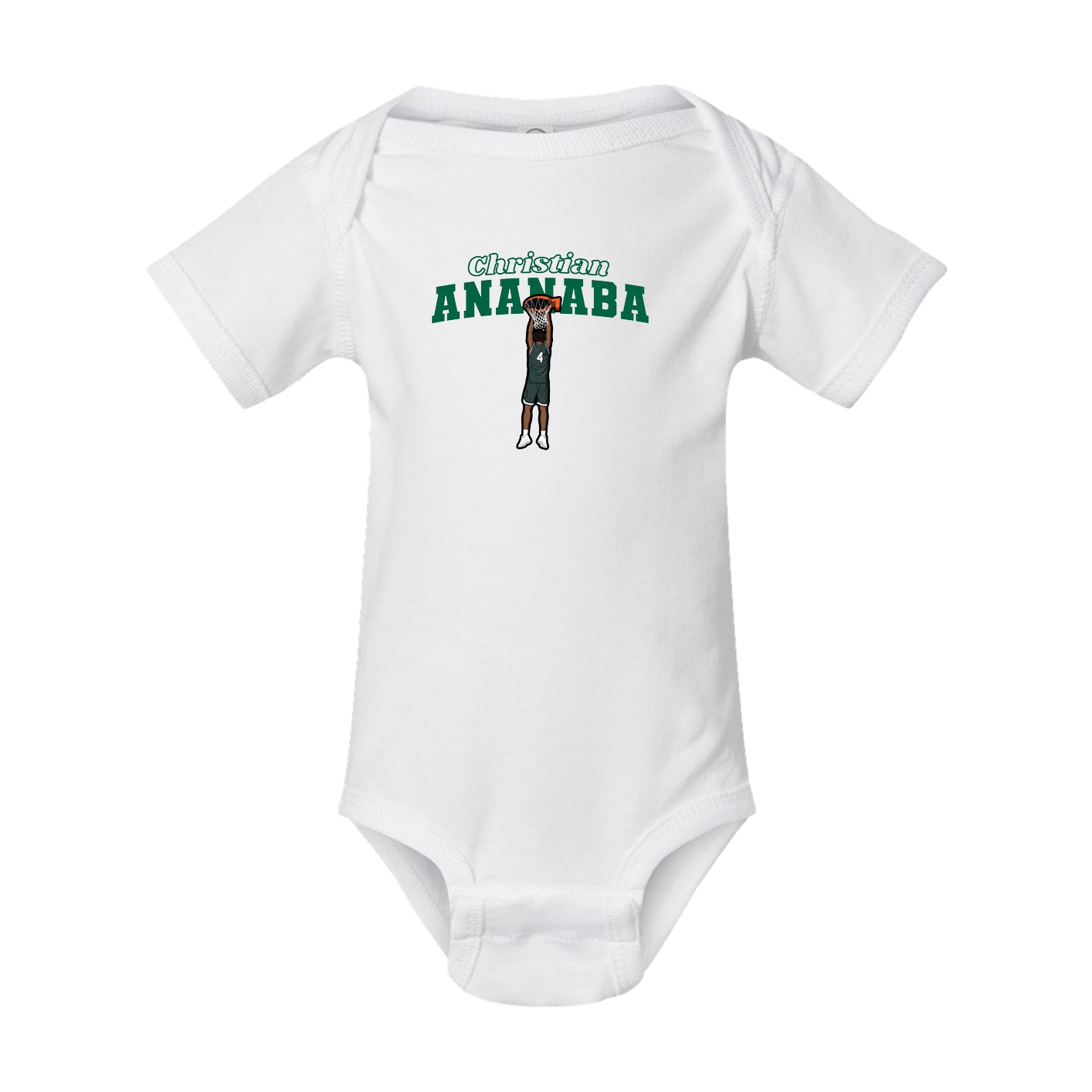 Baby Onesie — Name Arch in White