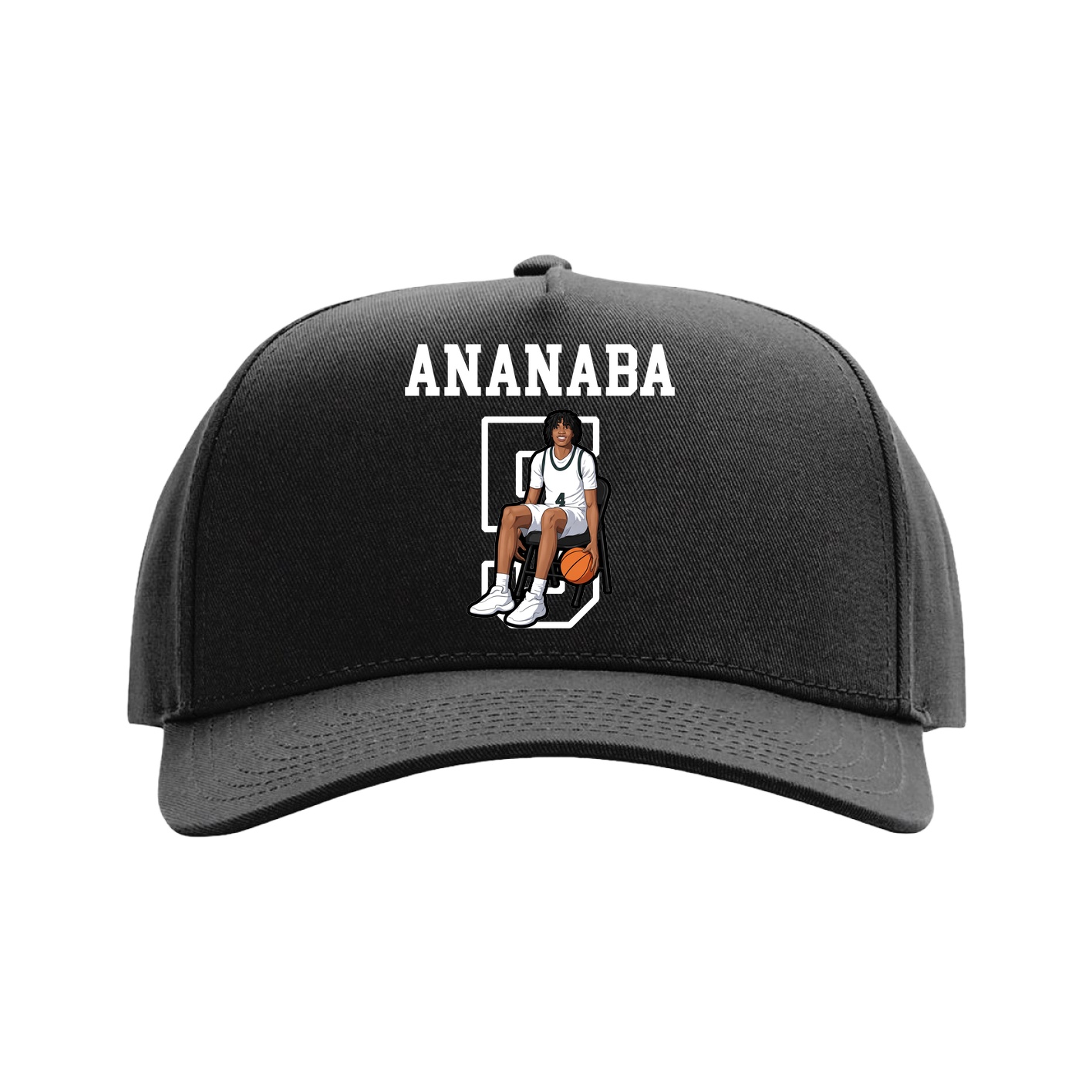 Full Fabric Five-Panel Champ Cap — Shirsey in Black