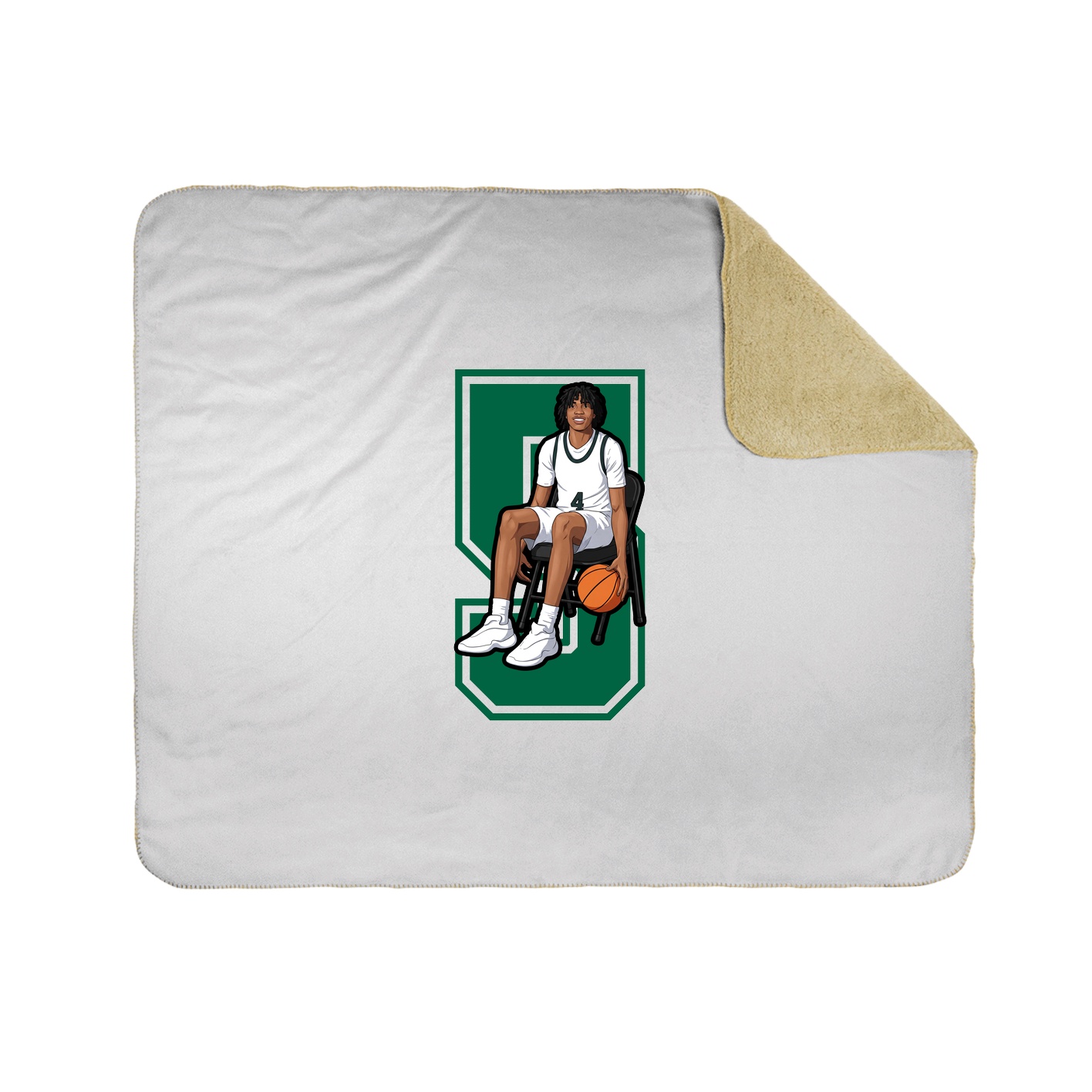 Throw Blanket — Number in White