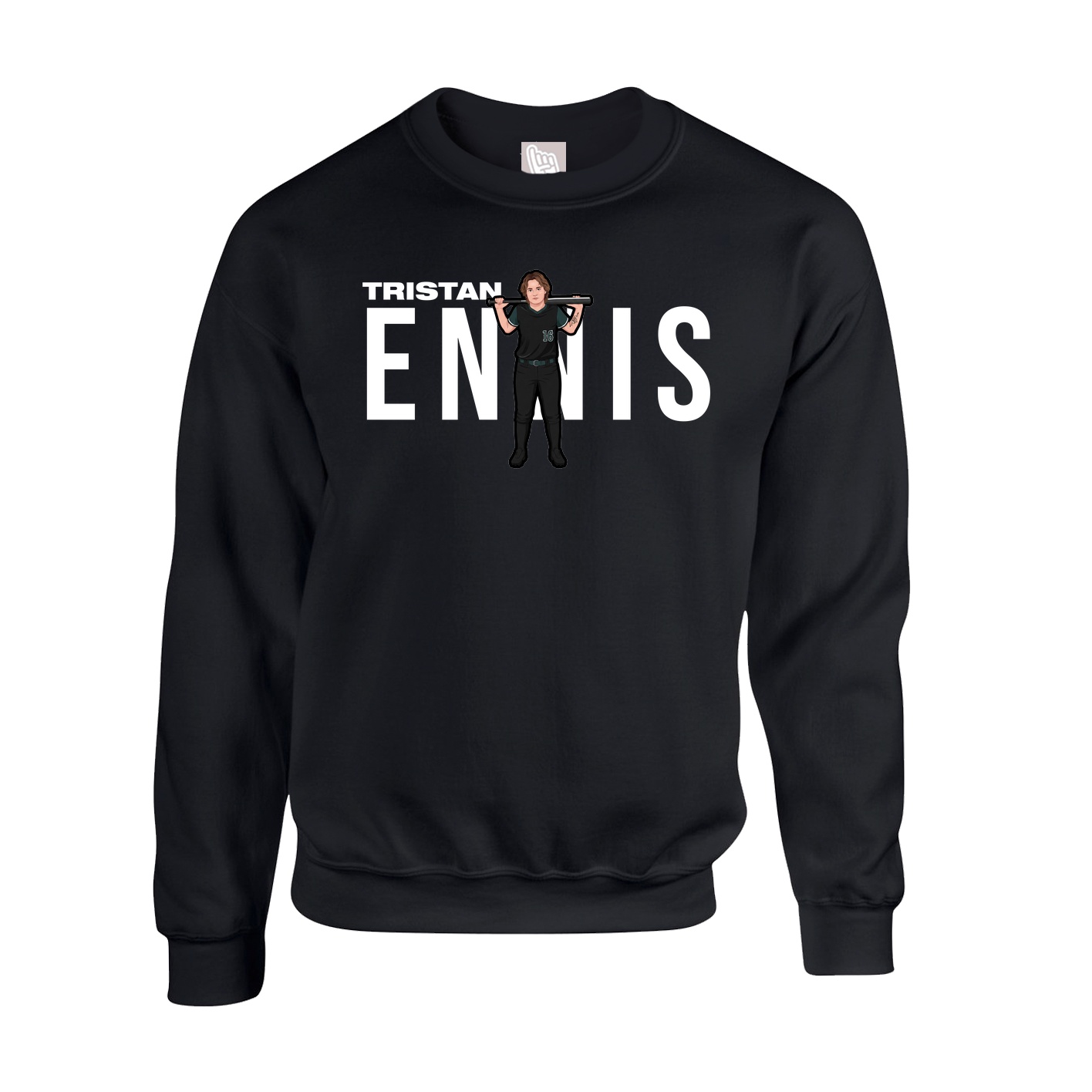 Fleece Crew — Player Name in Black