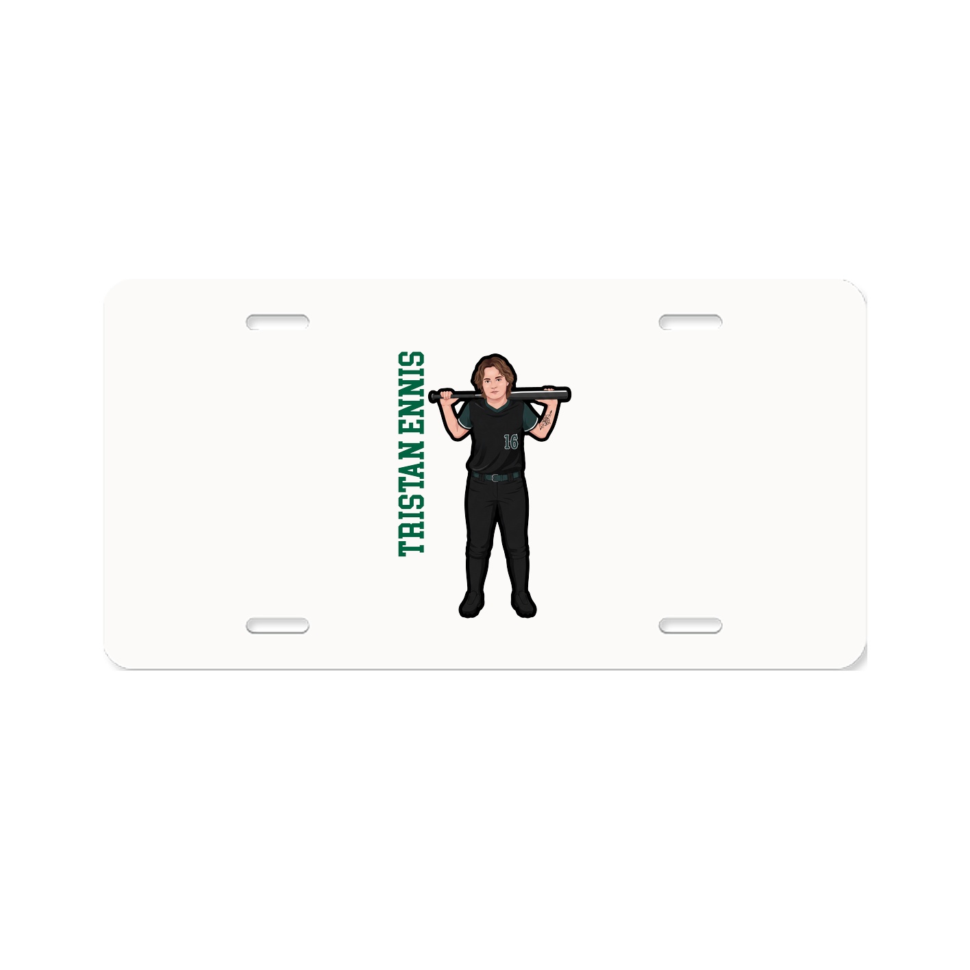 License Plate — Name Vertical in Classic