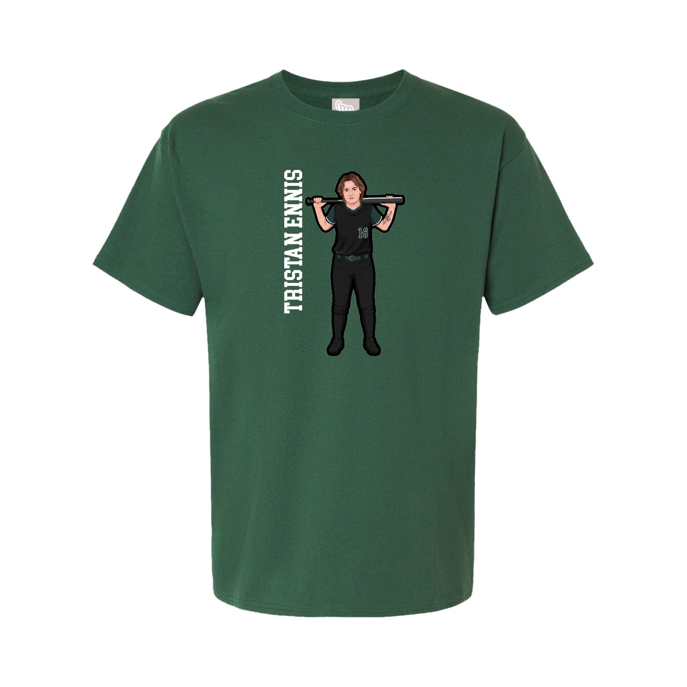 Youth Tee — Name Vertical in Green