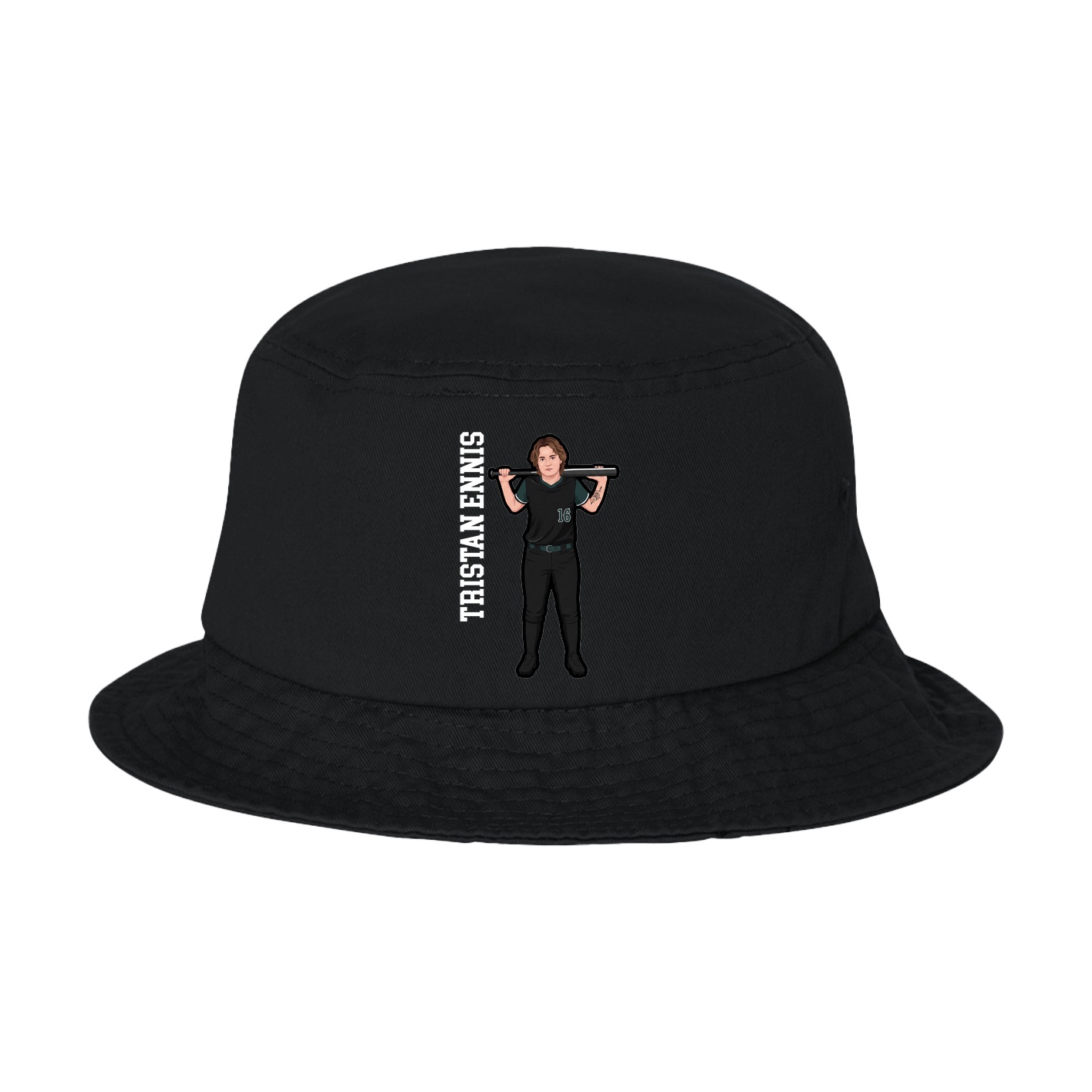 Bucket Cap — Name Vertical in Black
